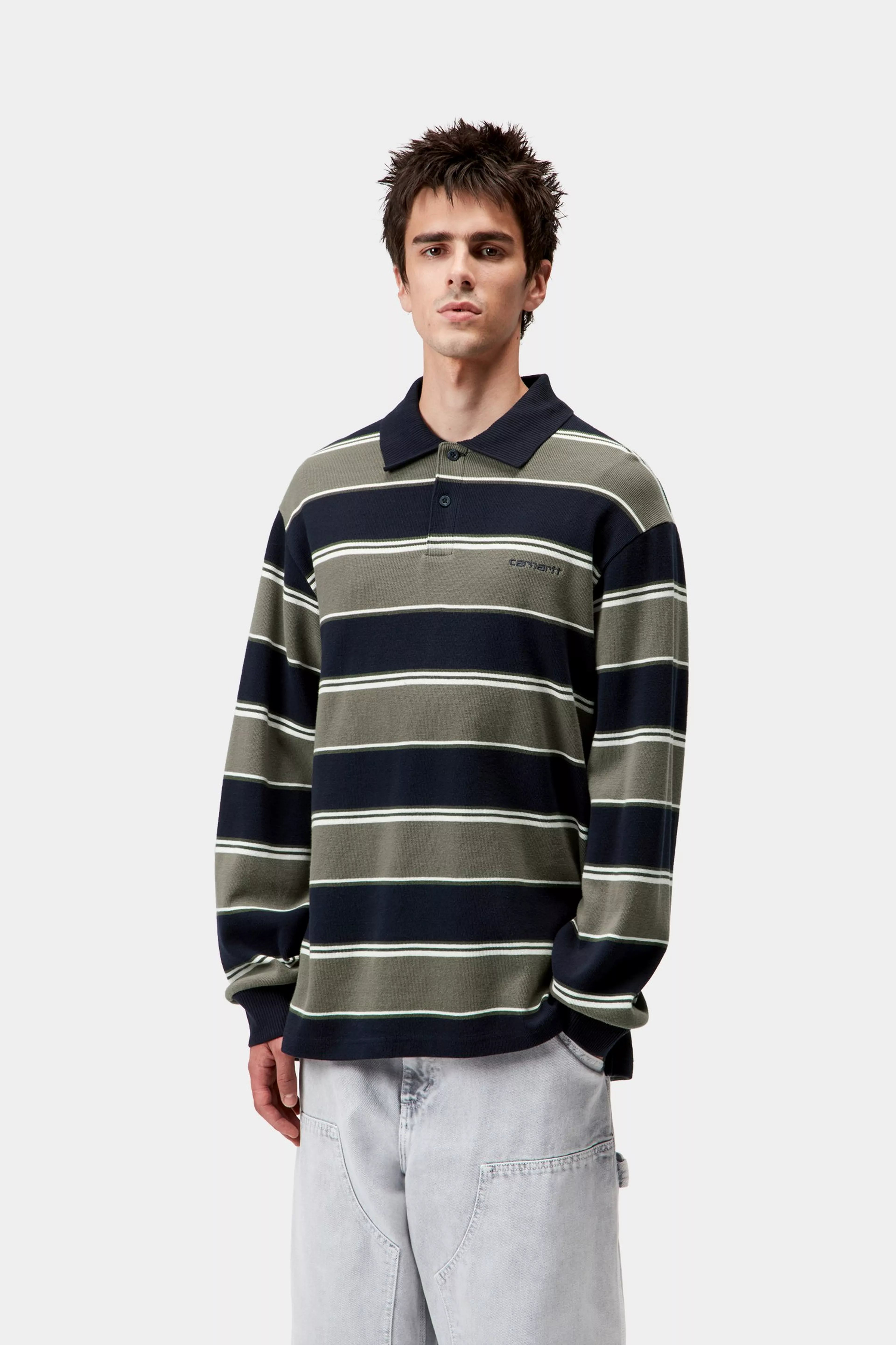 L/S MALONE RUGBY SHIRT - Malone Stripe, Brass