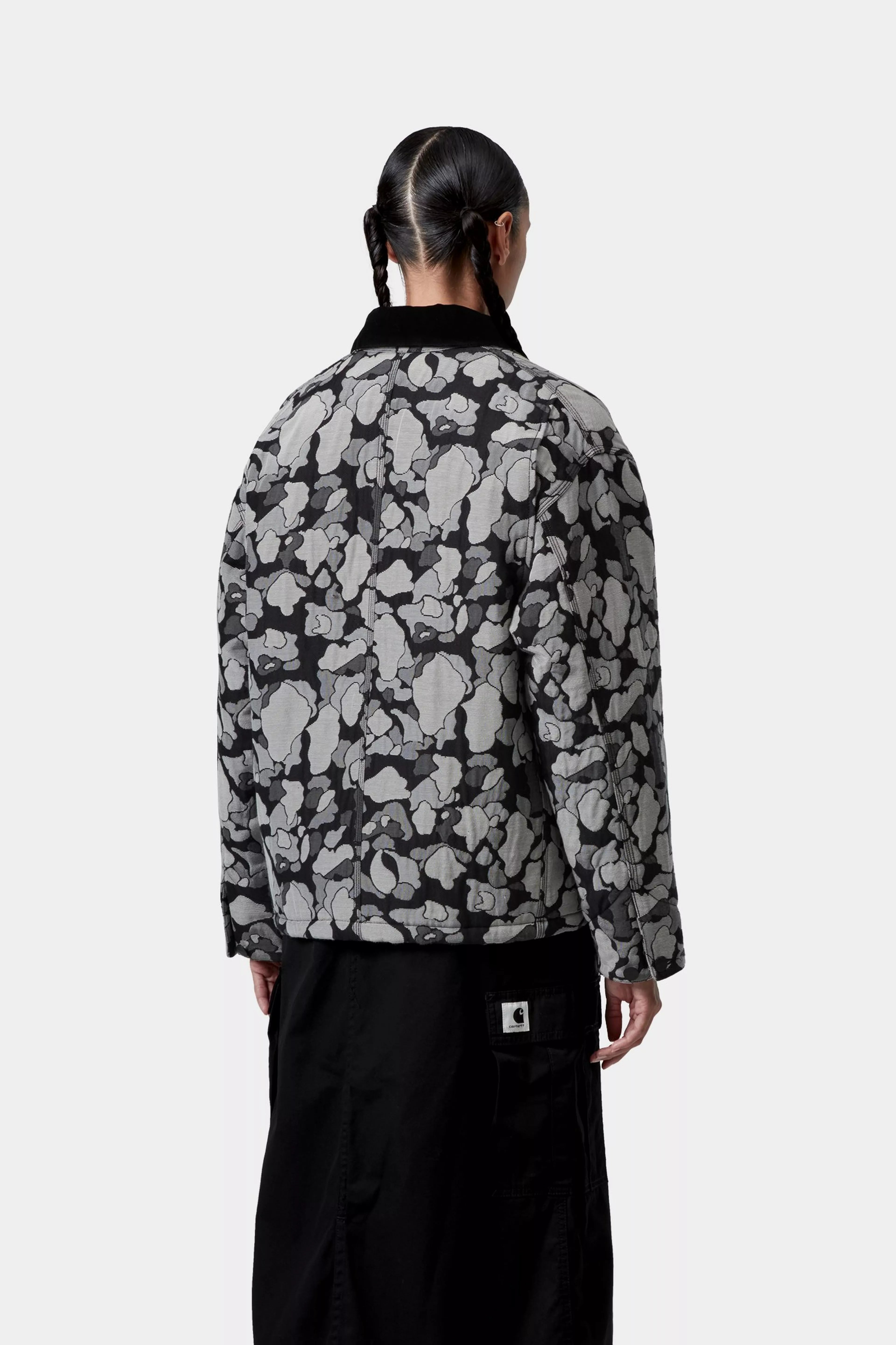 W' APESTRY CHORE COAT  - Camo Duck Jacquard Black 3