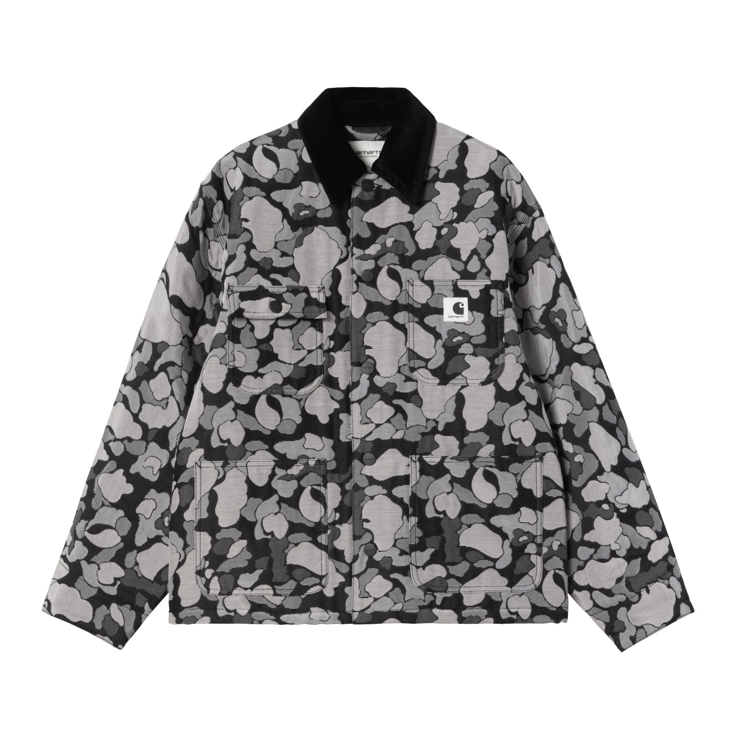W' APESTRY CHORE COAT - Camo Duck Jacquard Black 1