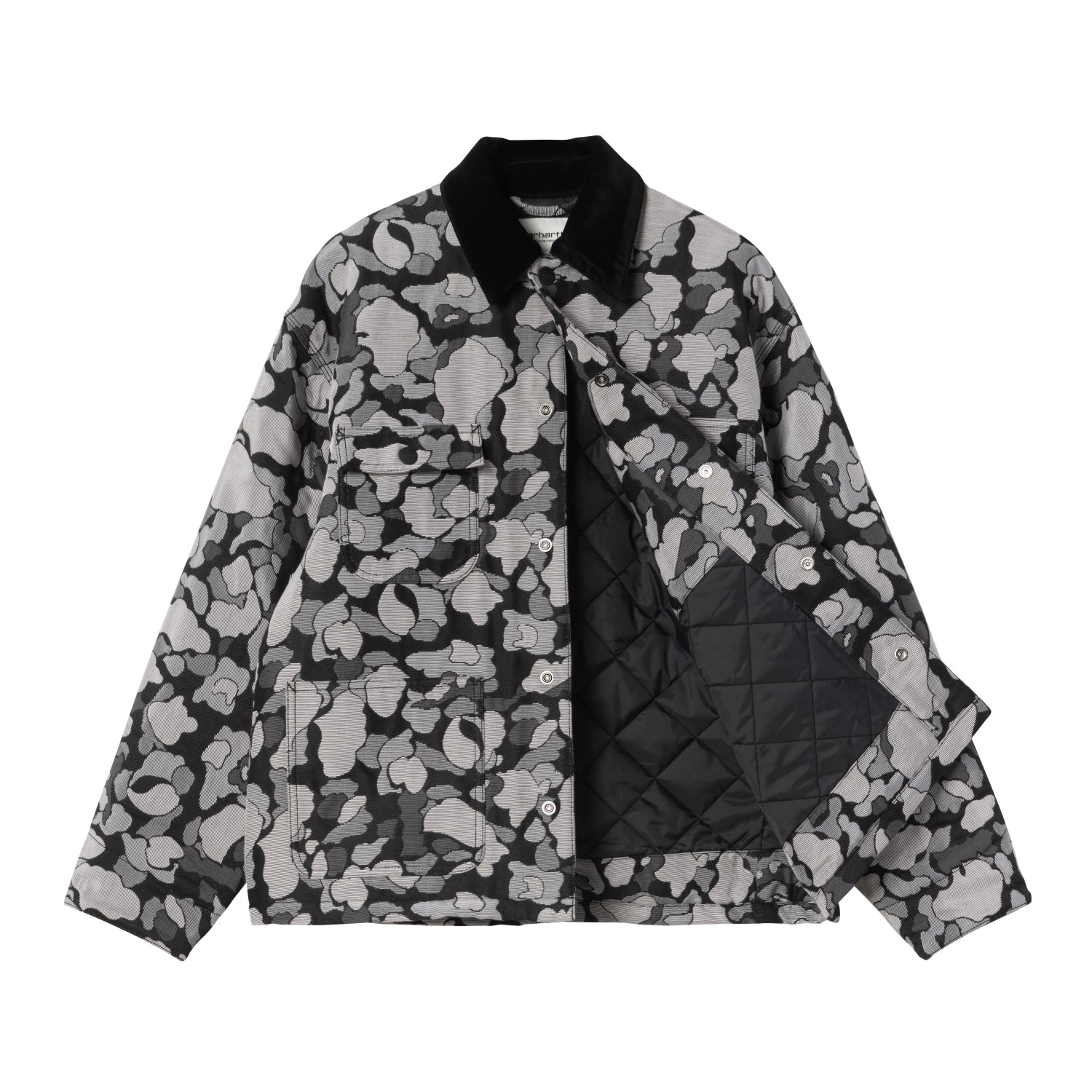 W' APESTRY CHORE COAT - Camo Duck Jacquard Black 7