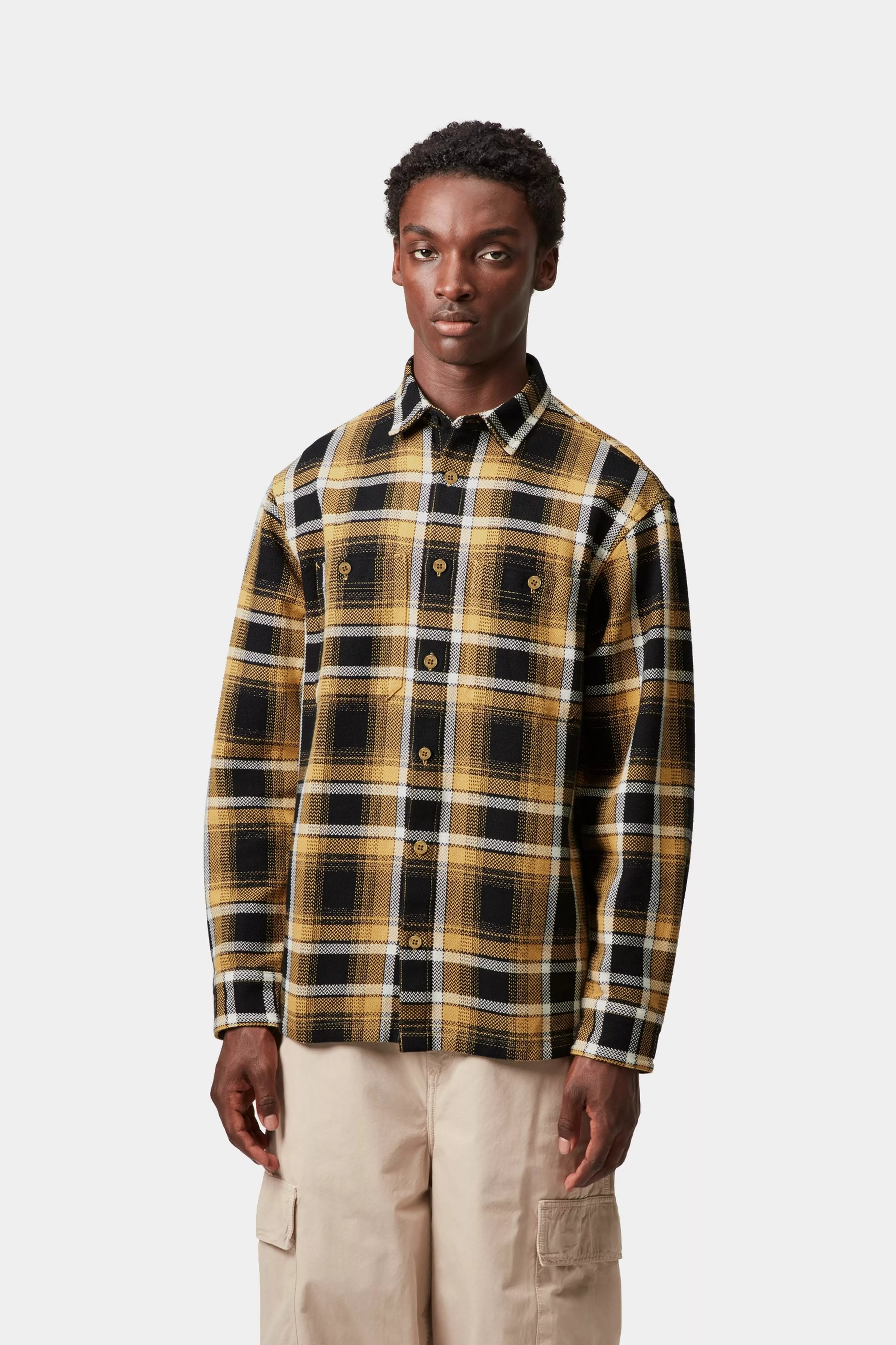 L/S VAUGHN SHIRT  - Vaughn Check, Dijon