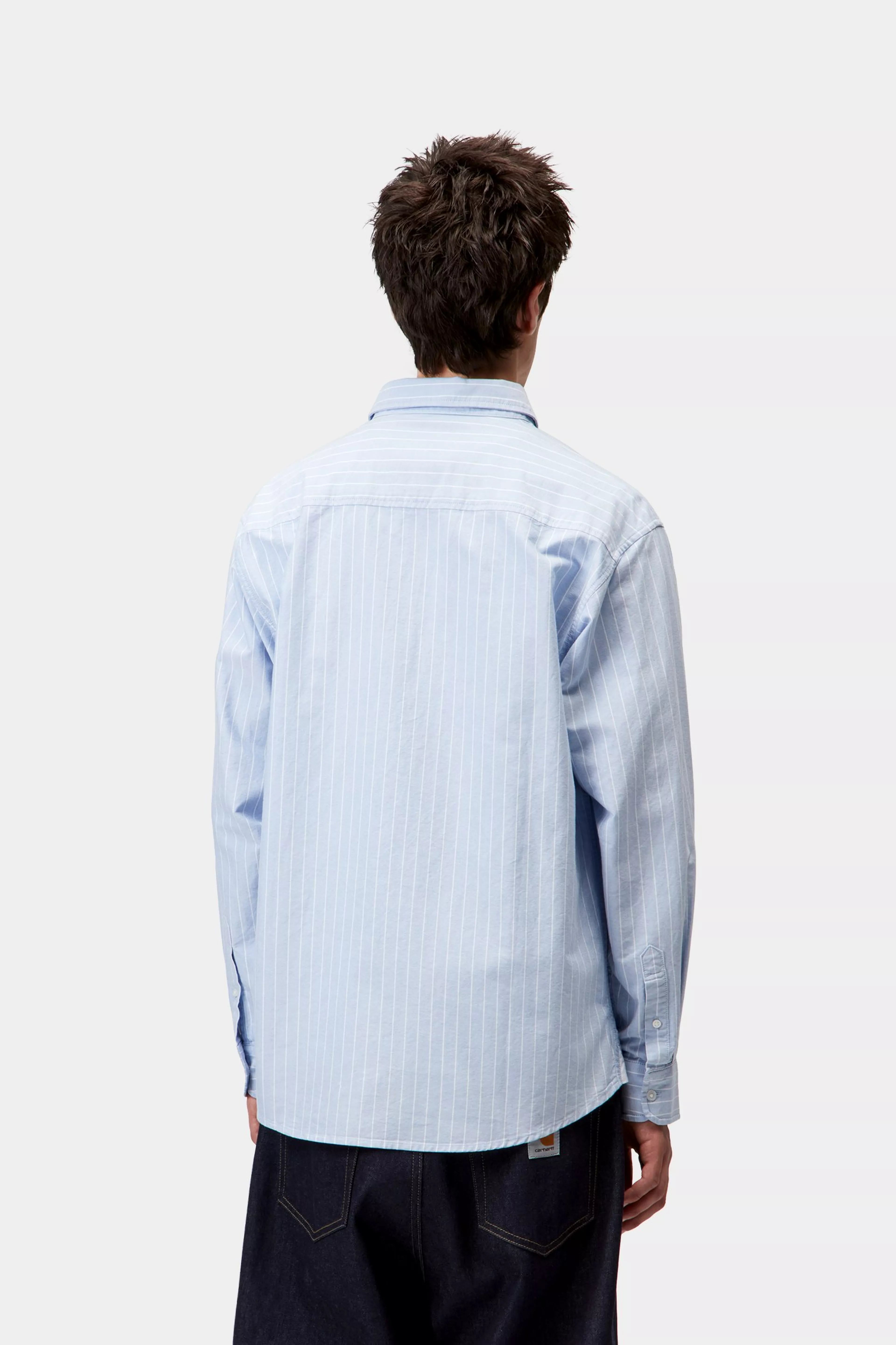 L/S CASSEL SHIRT  - Cassel Stripe, Bleach / White