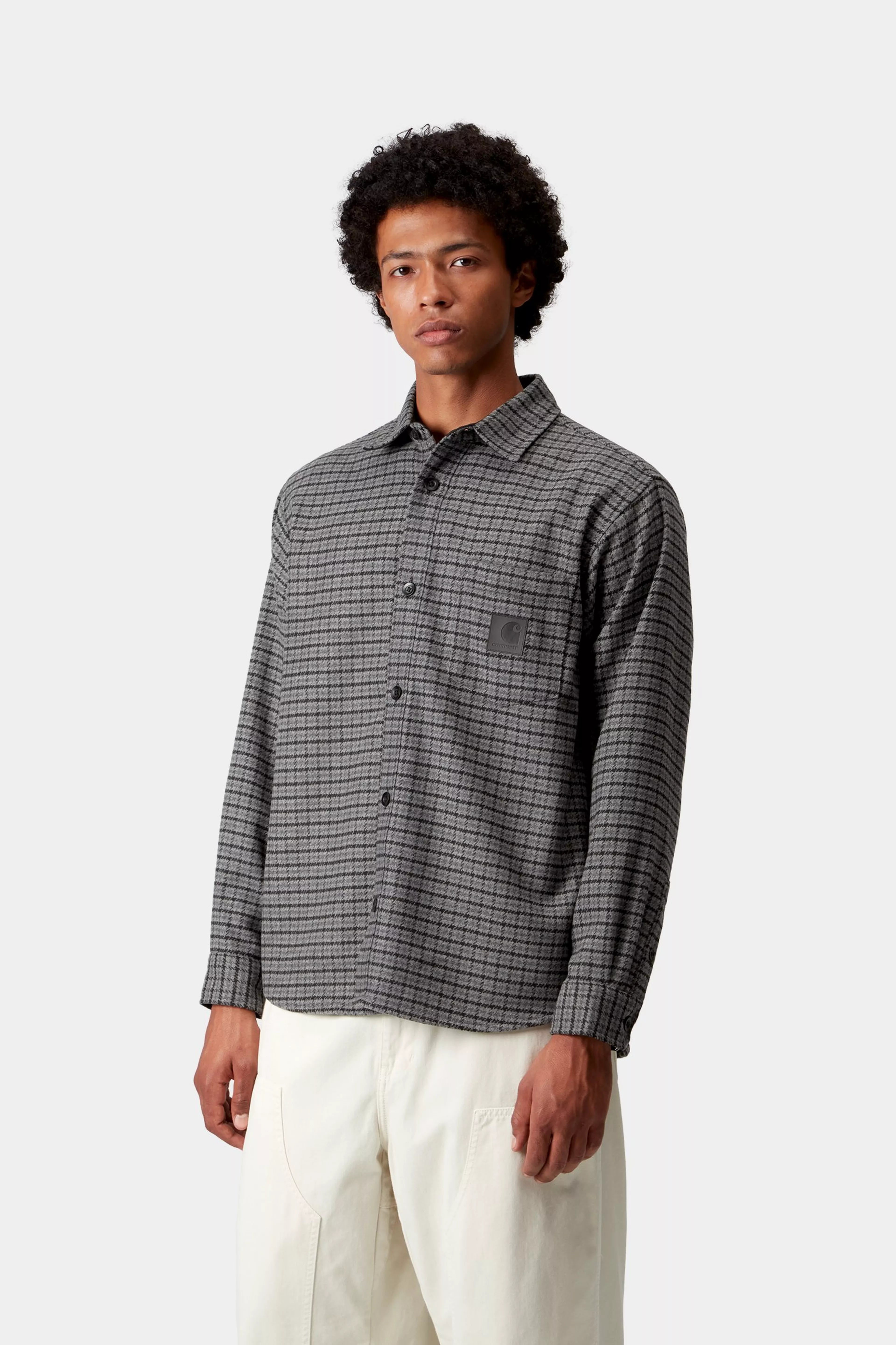L/S LOWIS SHIRT  - Lowis Houndstooth, Grey Heather