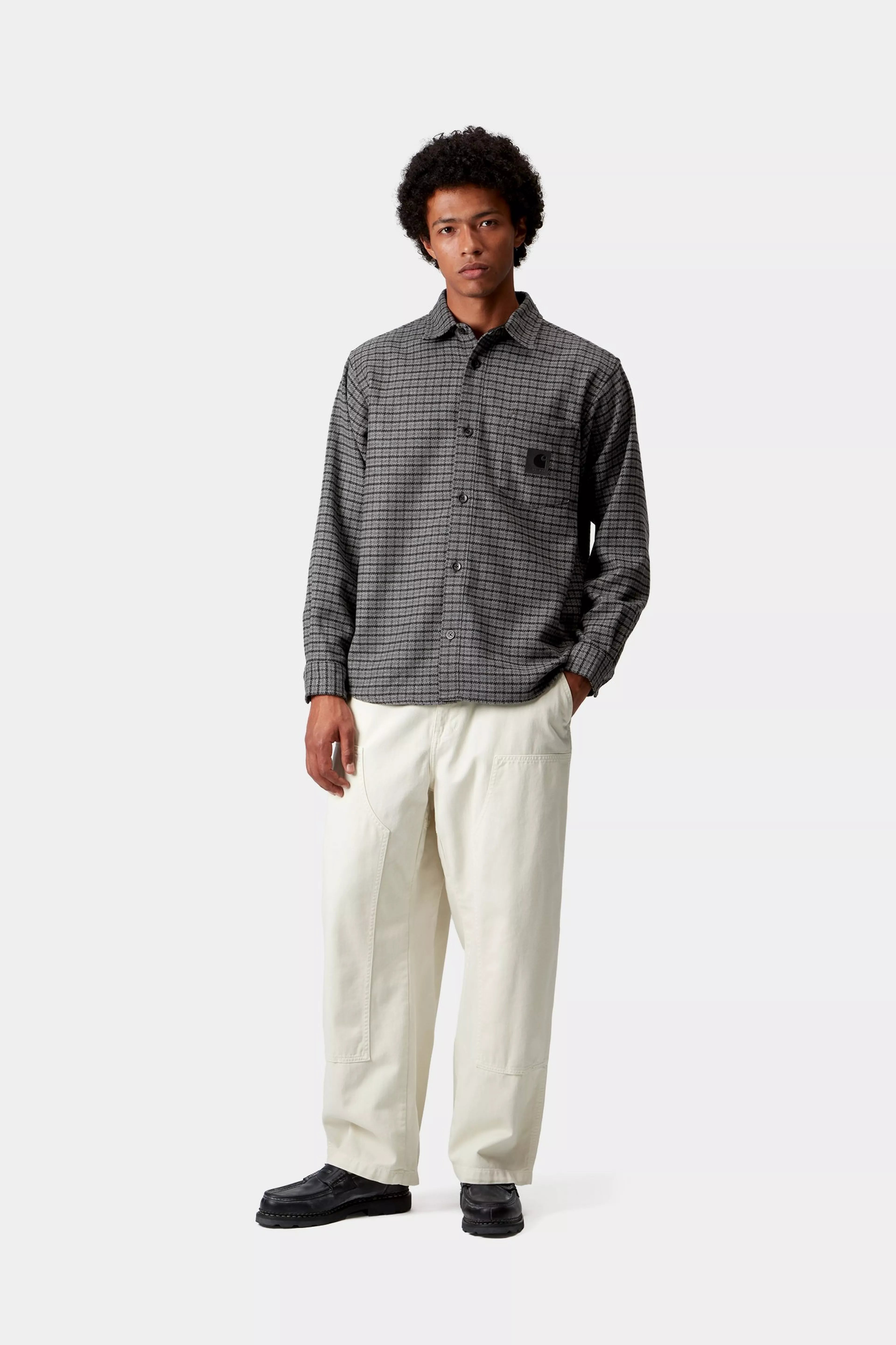 L/S LOWIS SHIRT  - Lowis Houndstooth, Grey Heather