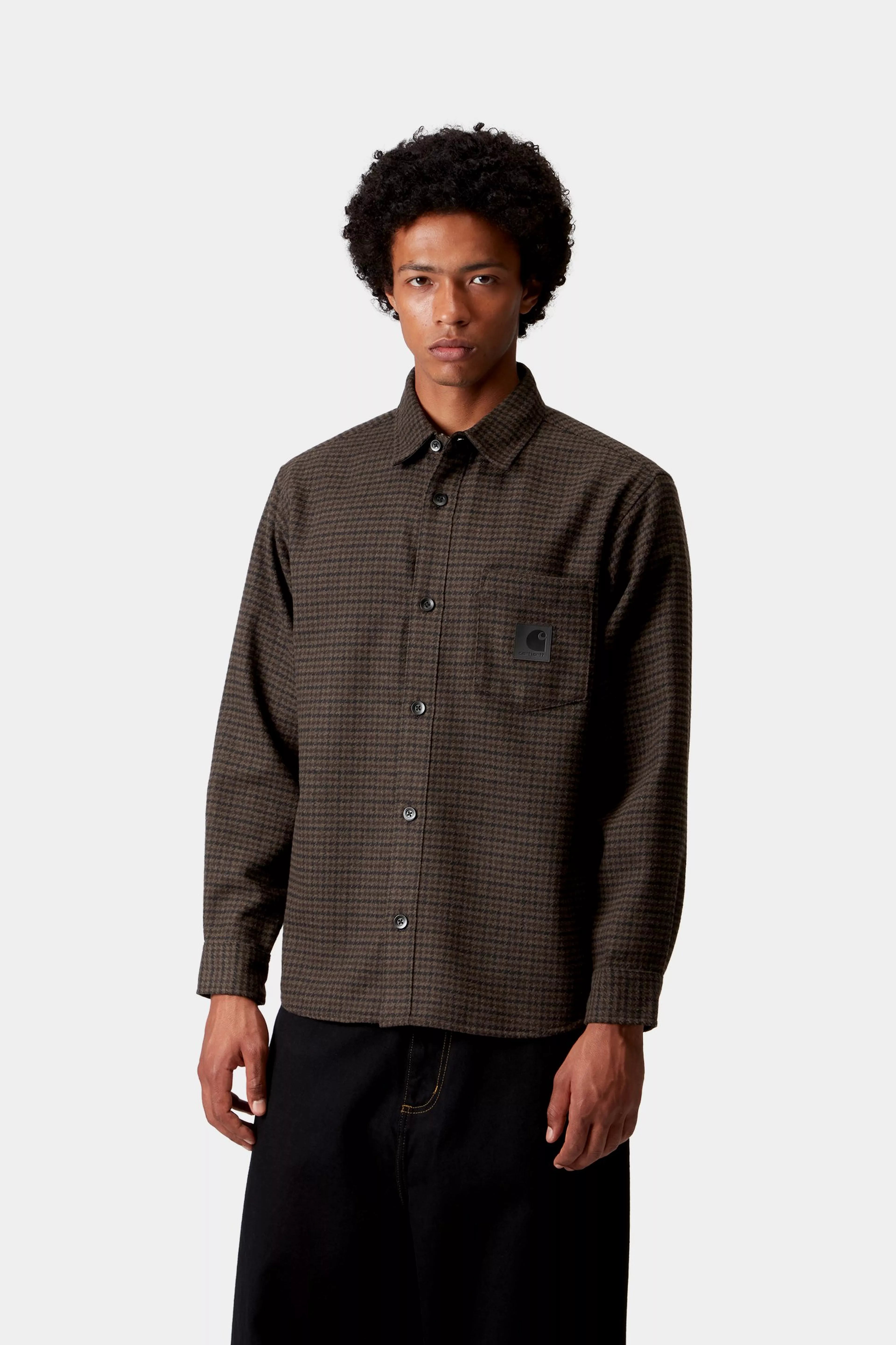 L/S LOWIS SHIRT  - Lowis Houndstooth, Vitola Heather