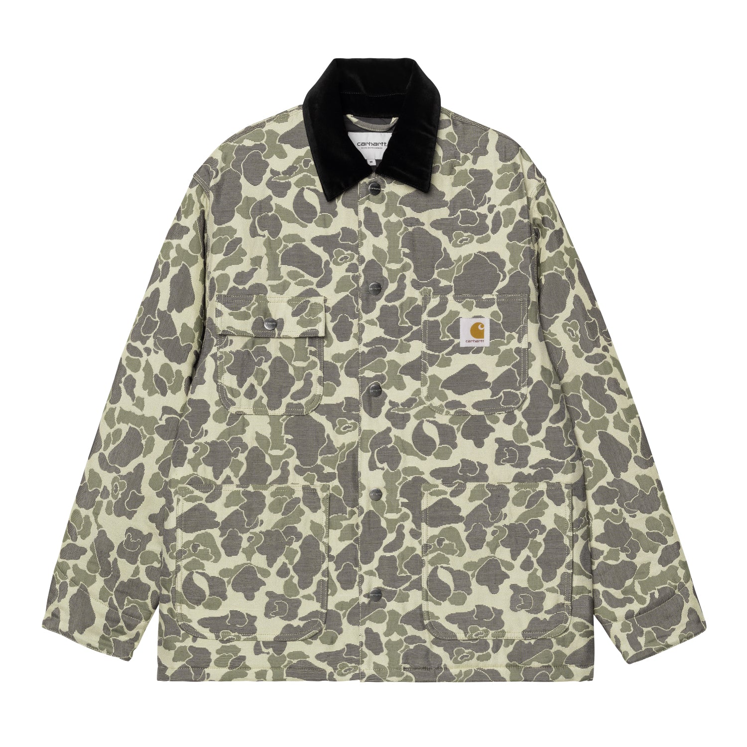 TAPESTRY CHORE COAT - Camo Duck Jacquard, Green / Tobacco 1