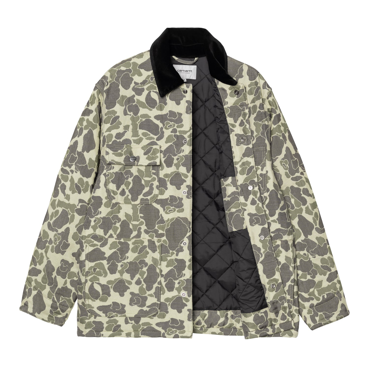 TAPESTRY CHORE COAT - Camo Duck Jacquard, Green / Tobacco 6