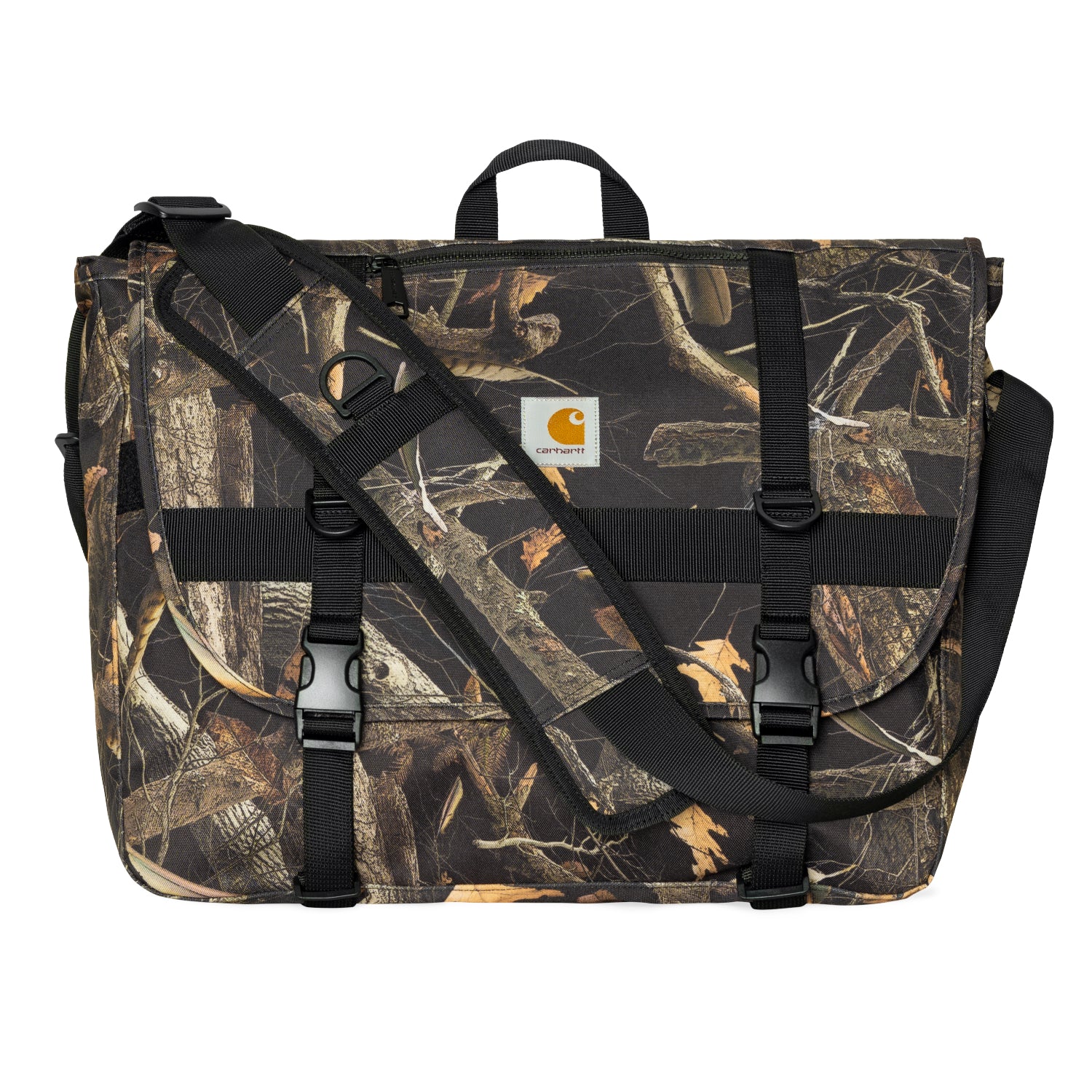 Jake Messenger Bag - Camo Feather Tree, Black