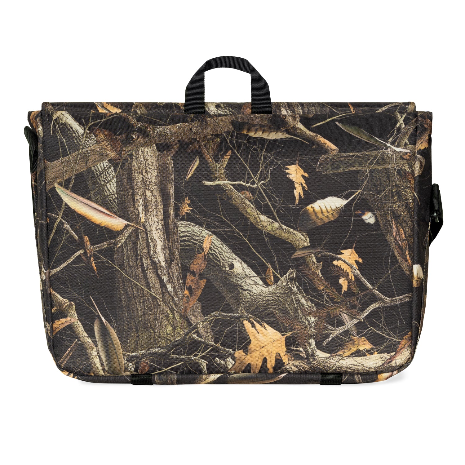 Jake Messenger Bag - Camo Feather Tree, Black