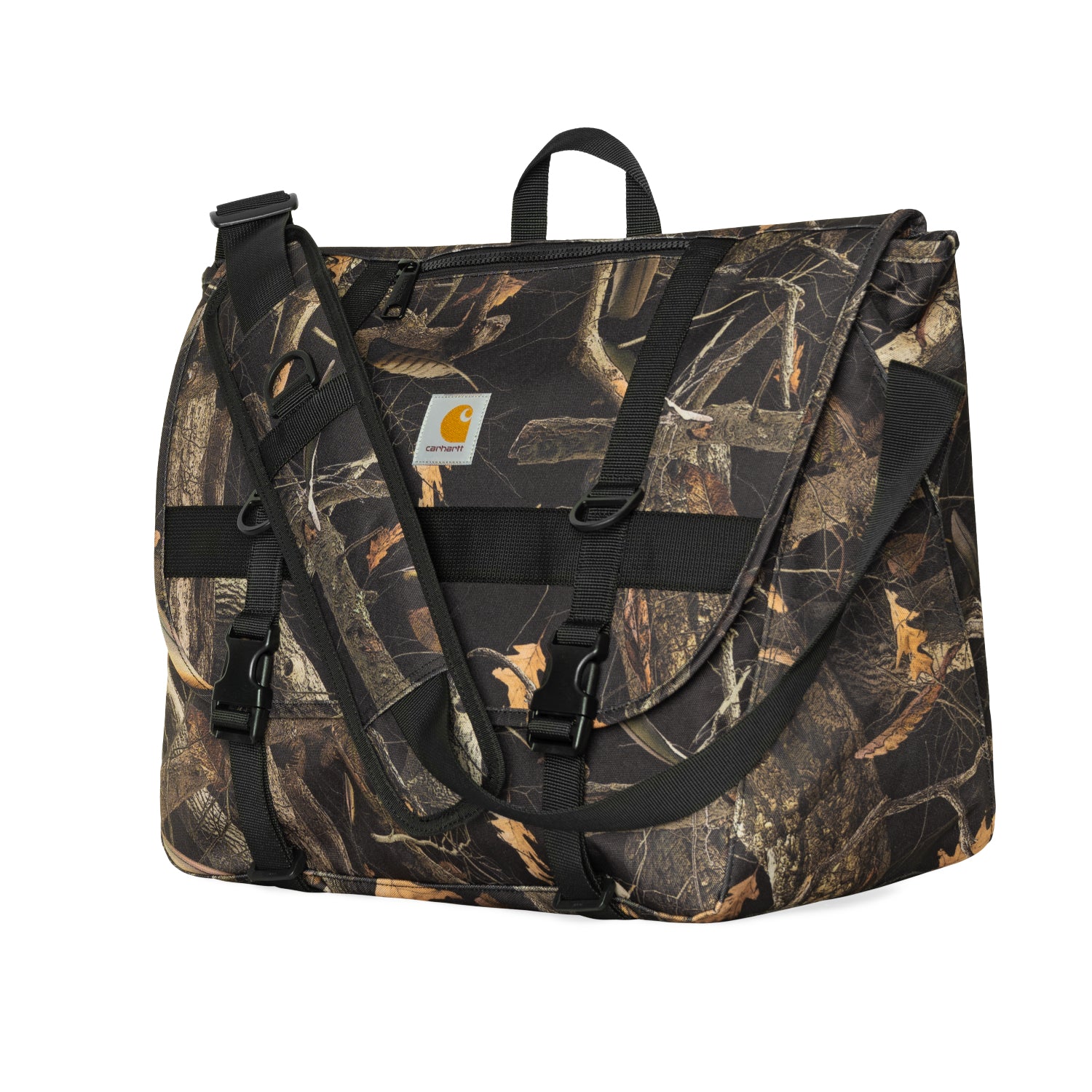 Jake Messenger Bag - Camo Feather Tree, Black