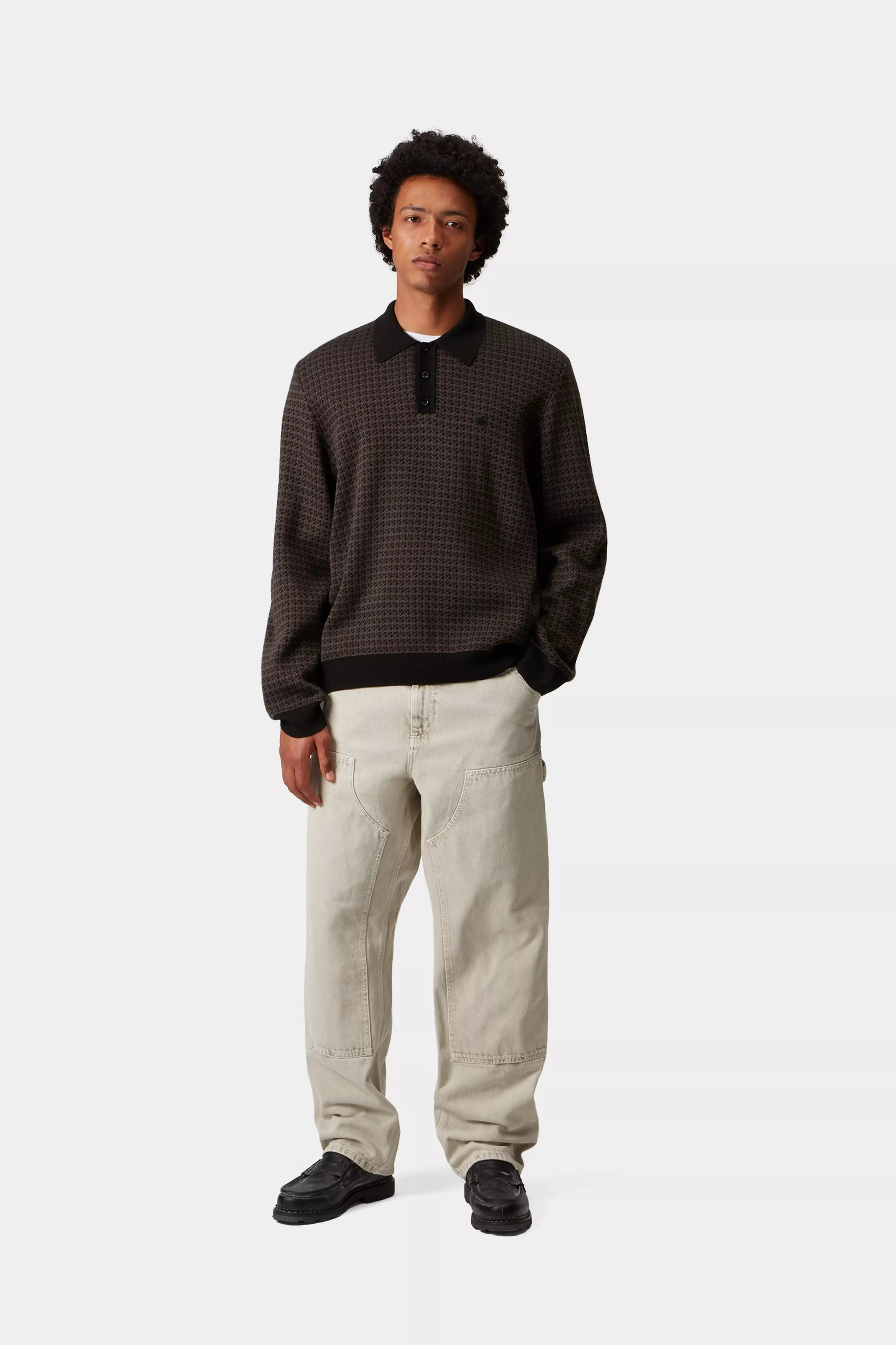 L/S LOWIS POLO  - Lowis Houndstooth, Vitola Heather