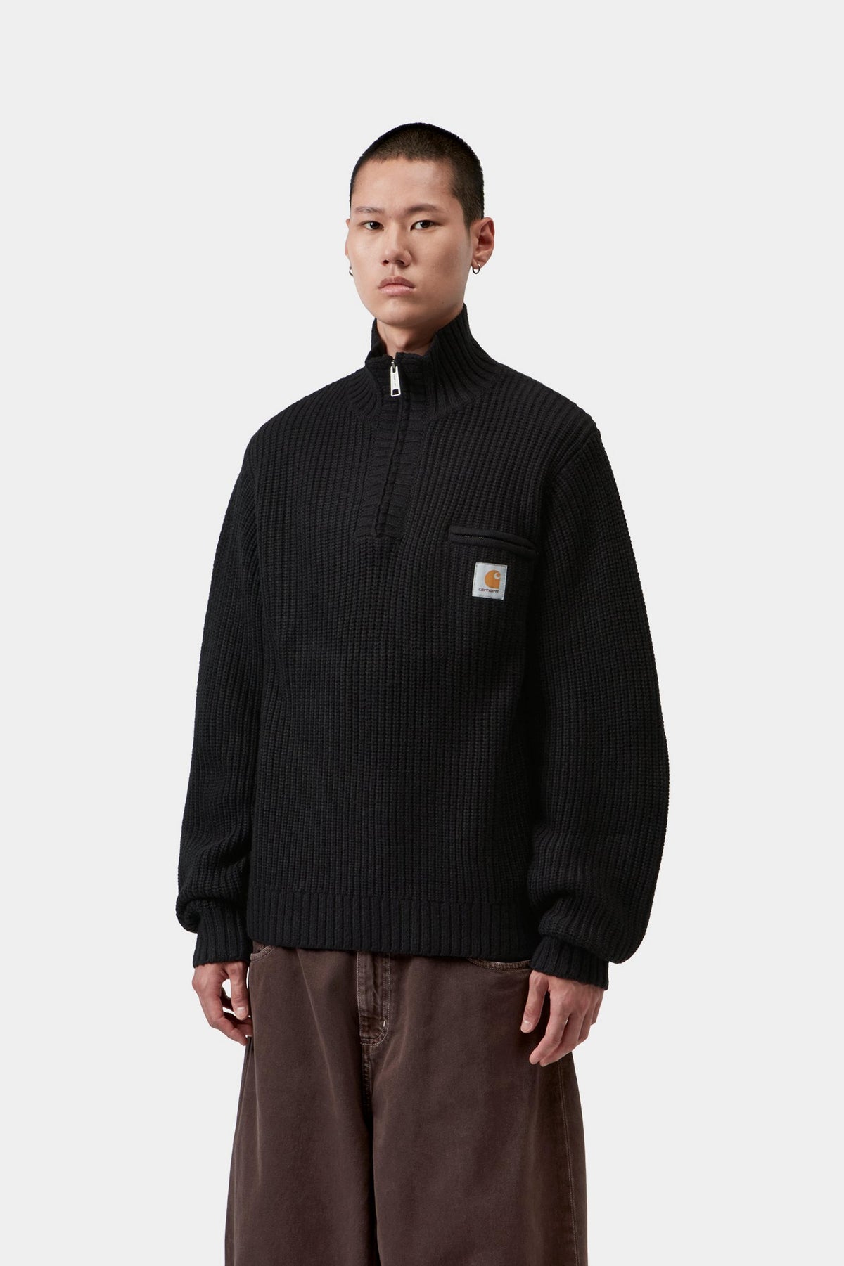 Detroit Half Zip Sweater - Black