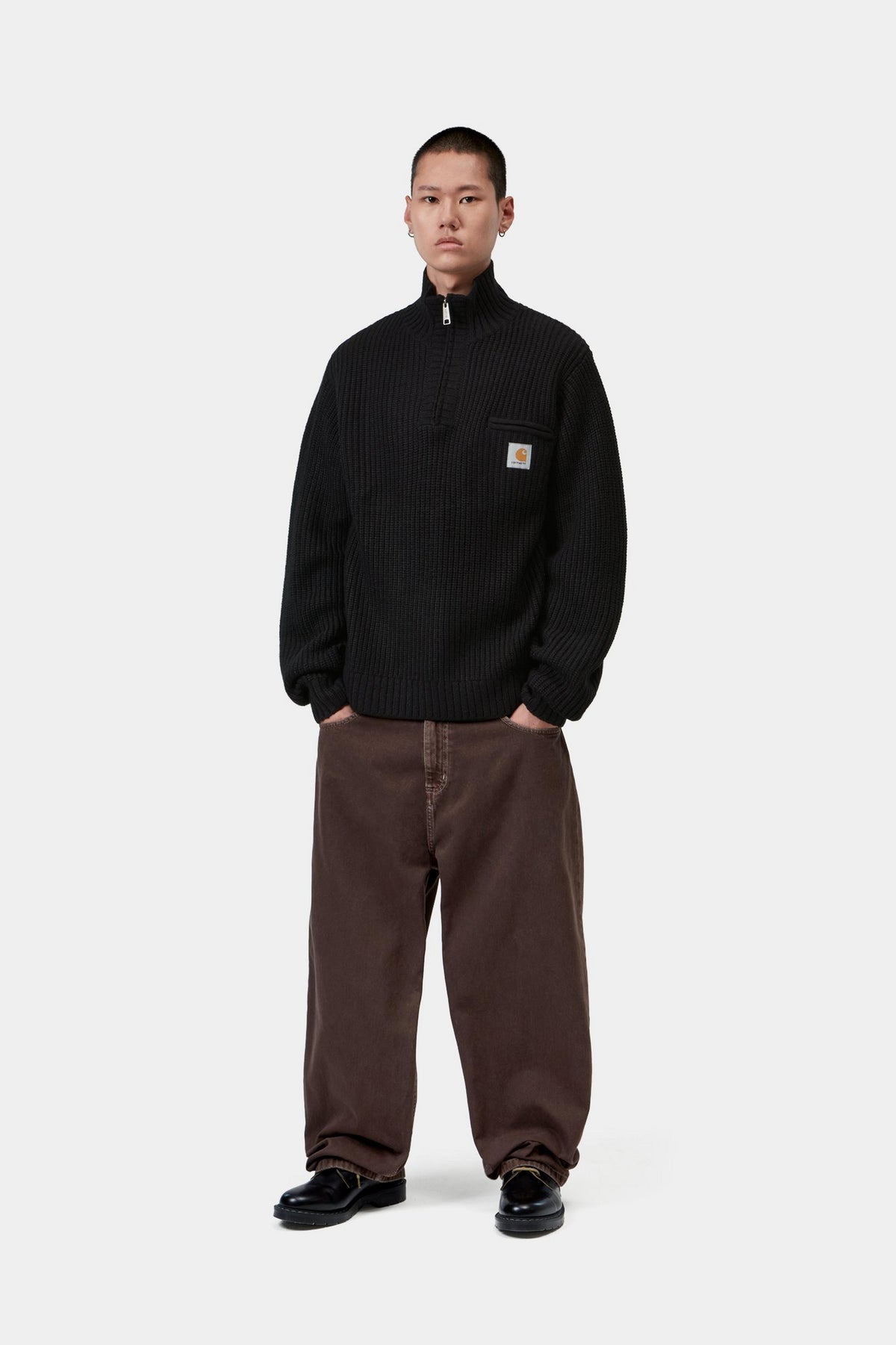 Detroit Half Zip Sweater - Black