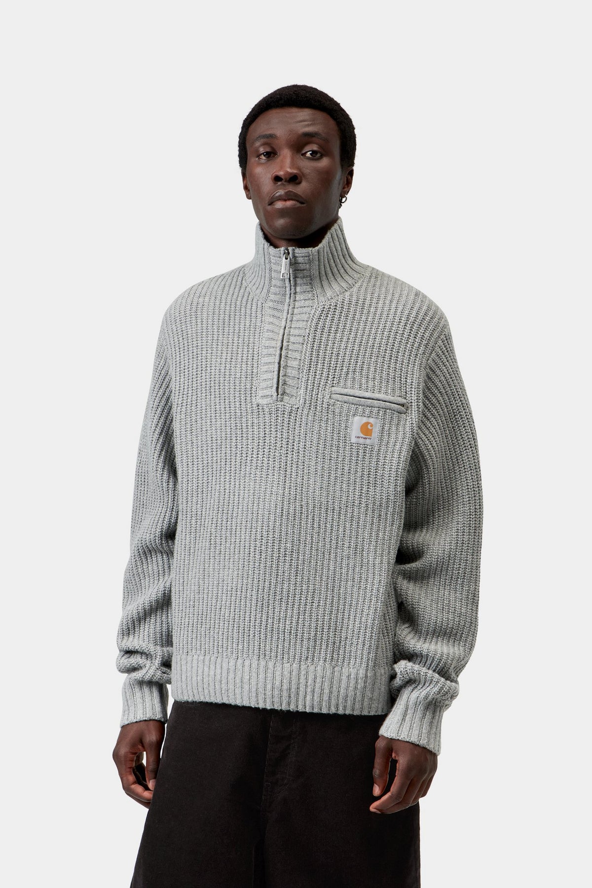 Detroit Half Zip Sweater - Grey Heather