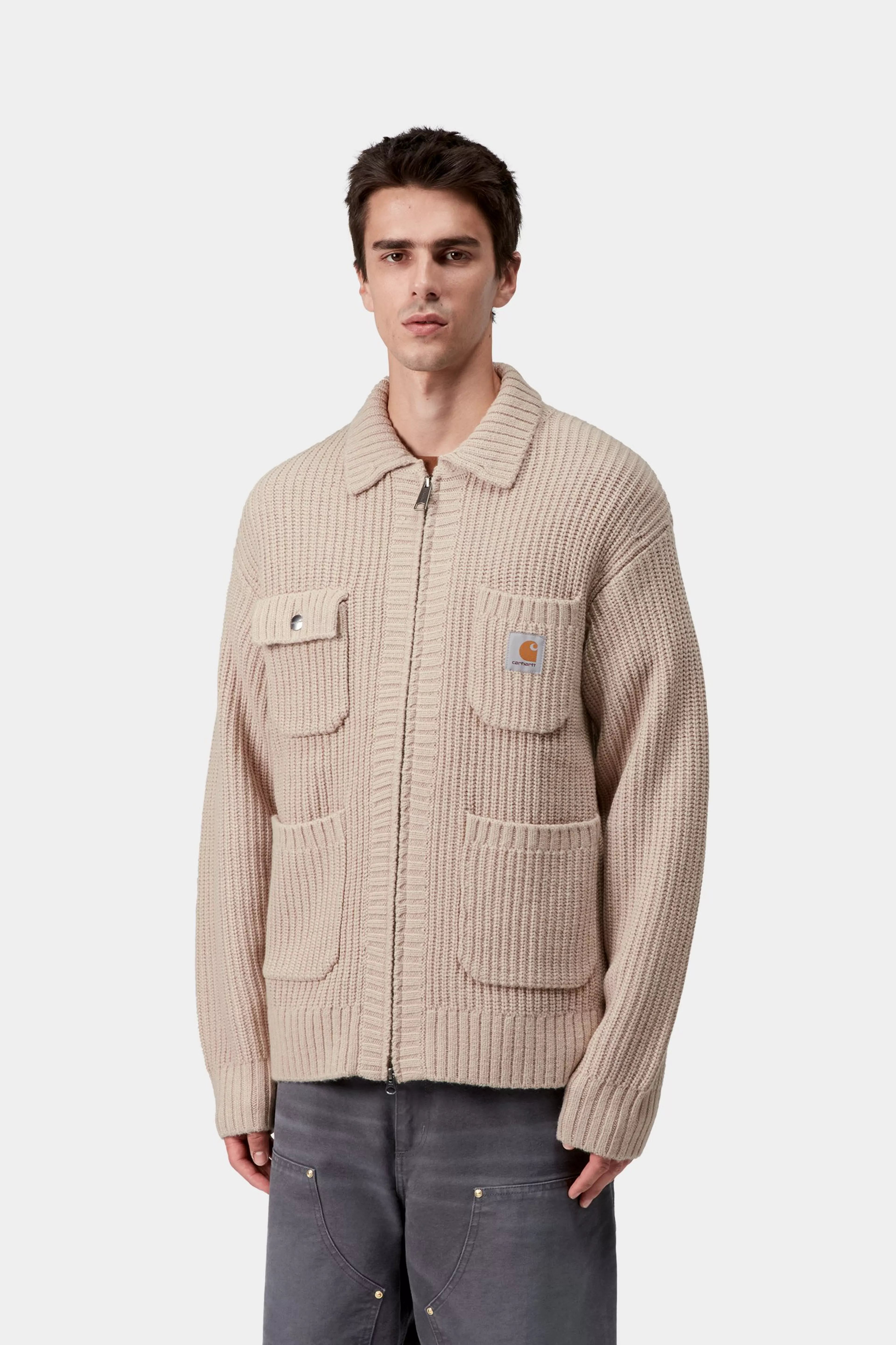 CHORE KNIT JACKET  - Fleur De Sel