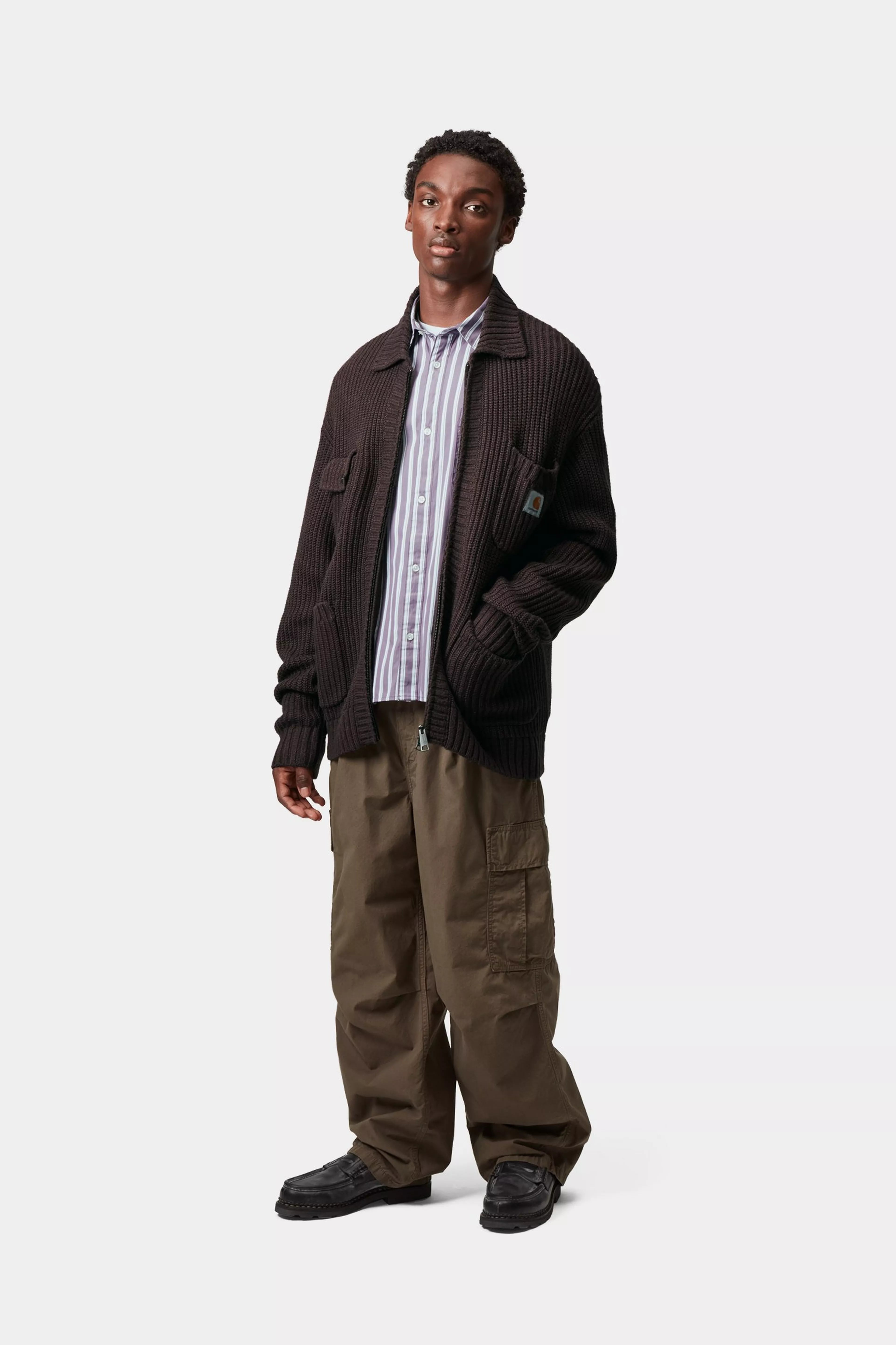 CHORE KNIT JACKET  - Palisander