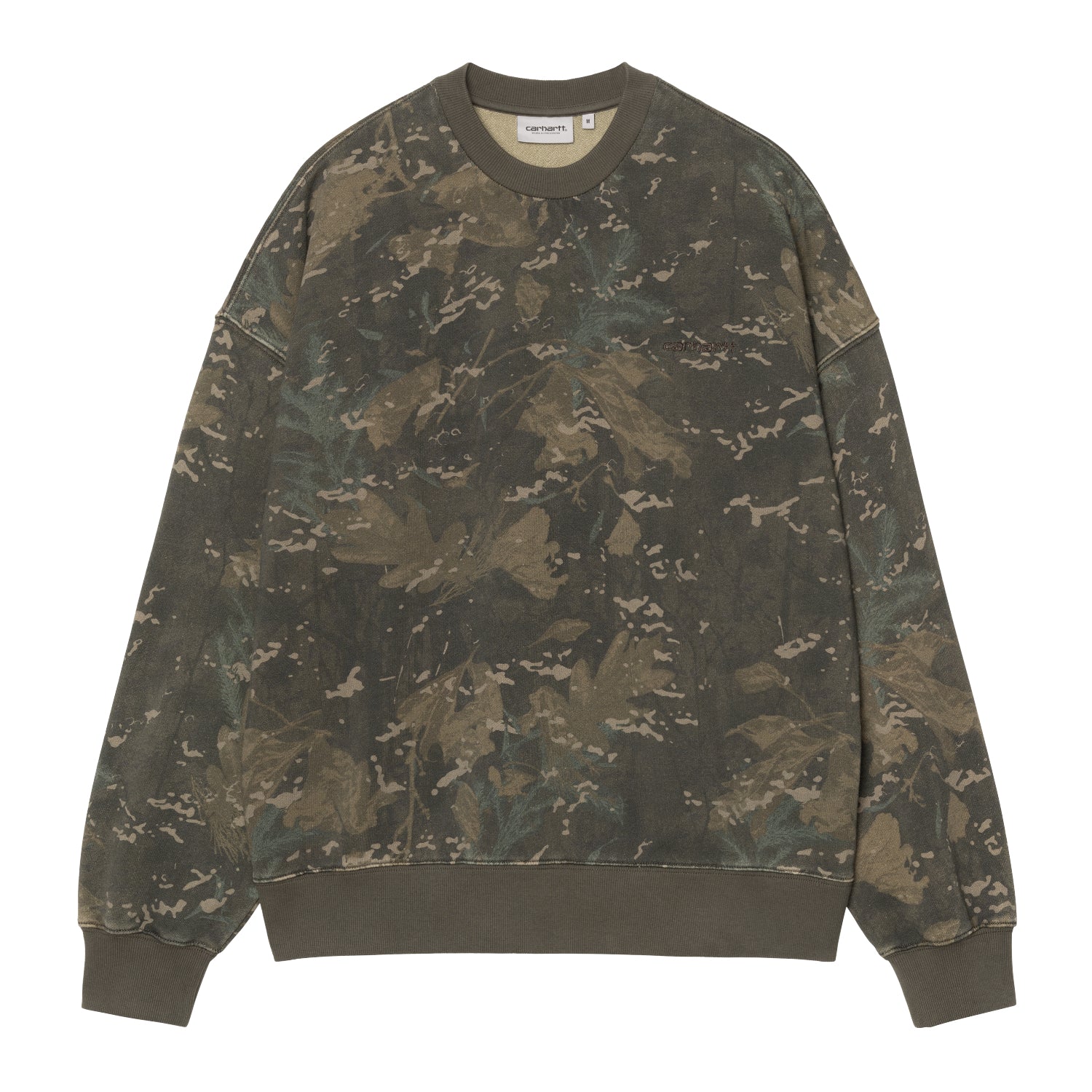 BENTON SWEAT  - Camo Combi, Green, Garment dyed