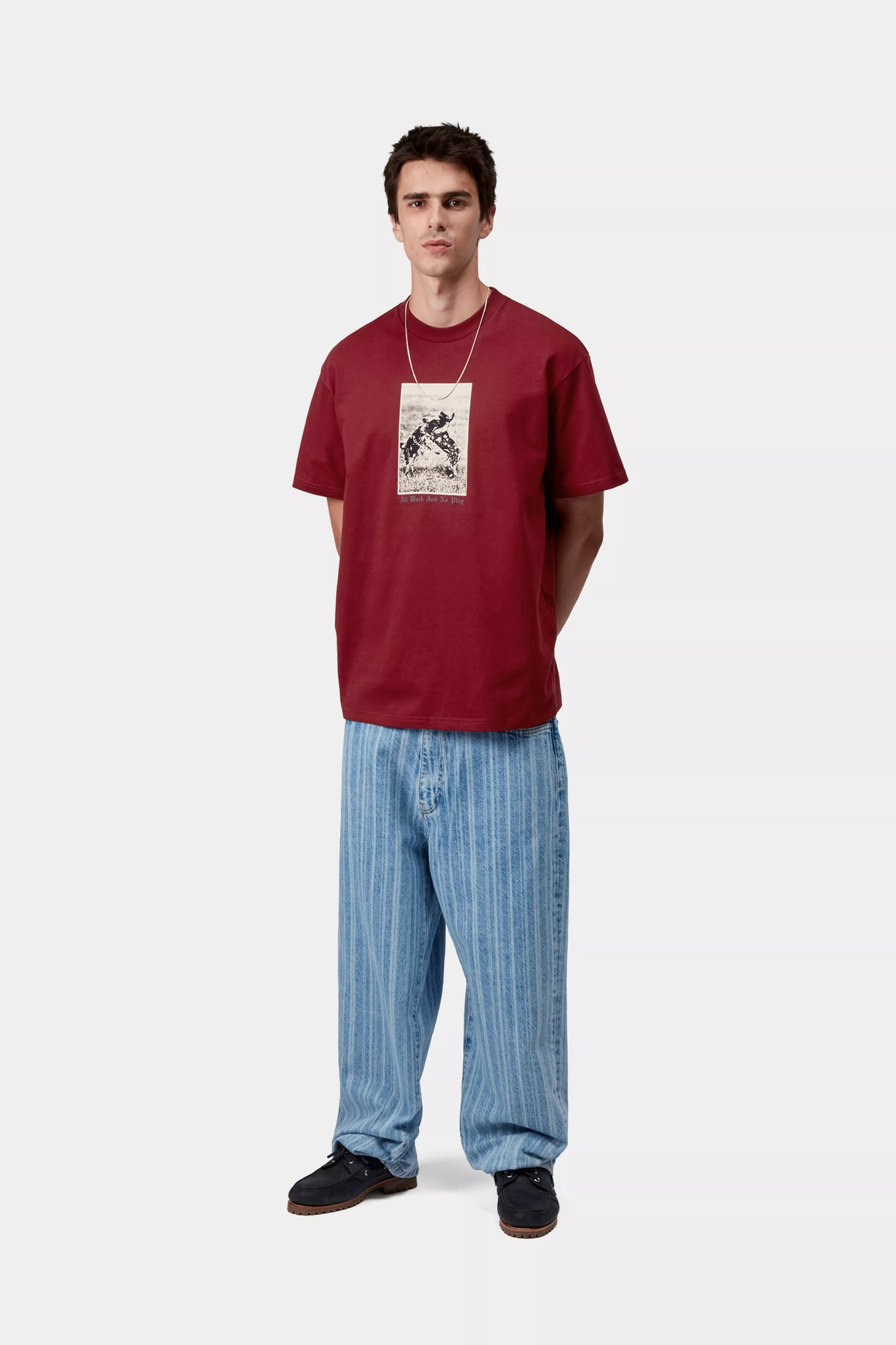 S/S NO PLAY T-SHIRT  - Scarlet