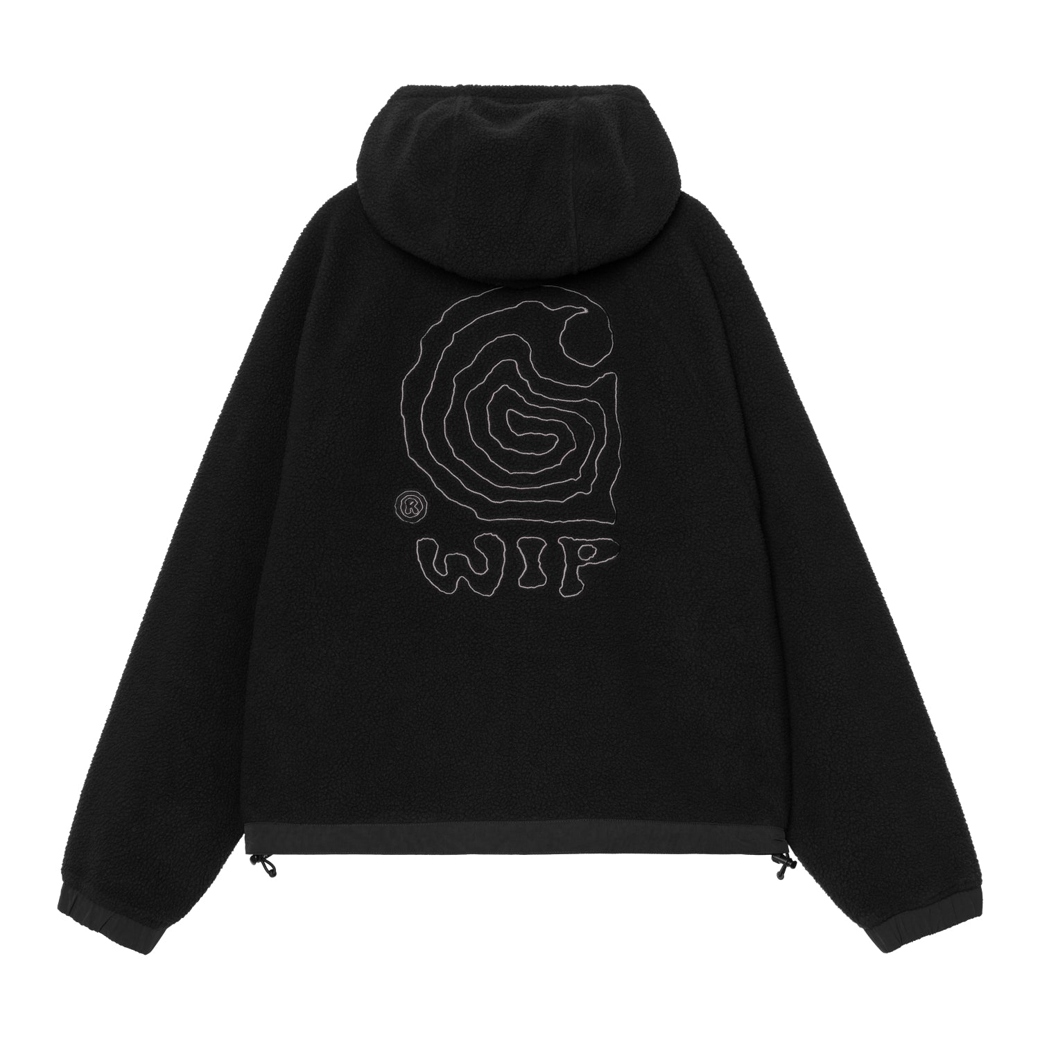 W' HOODED HELIX FLEECE JACKET - Black / Porphyry