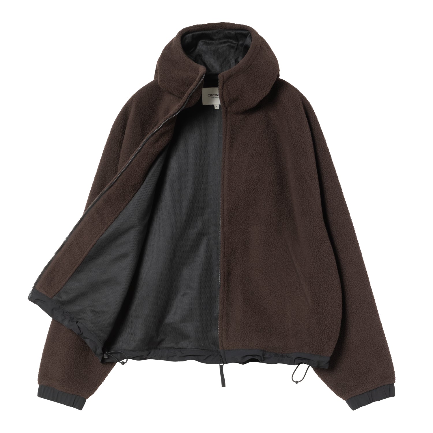 W' HOODED HELIX FLEECE JACKET - Palisander / Black