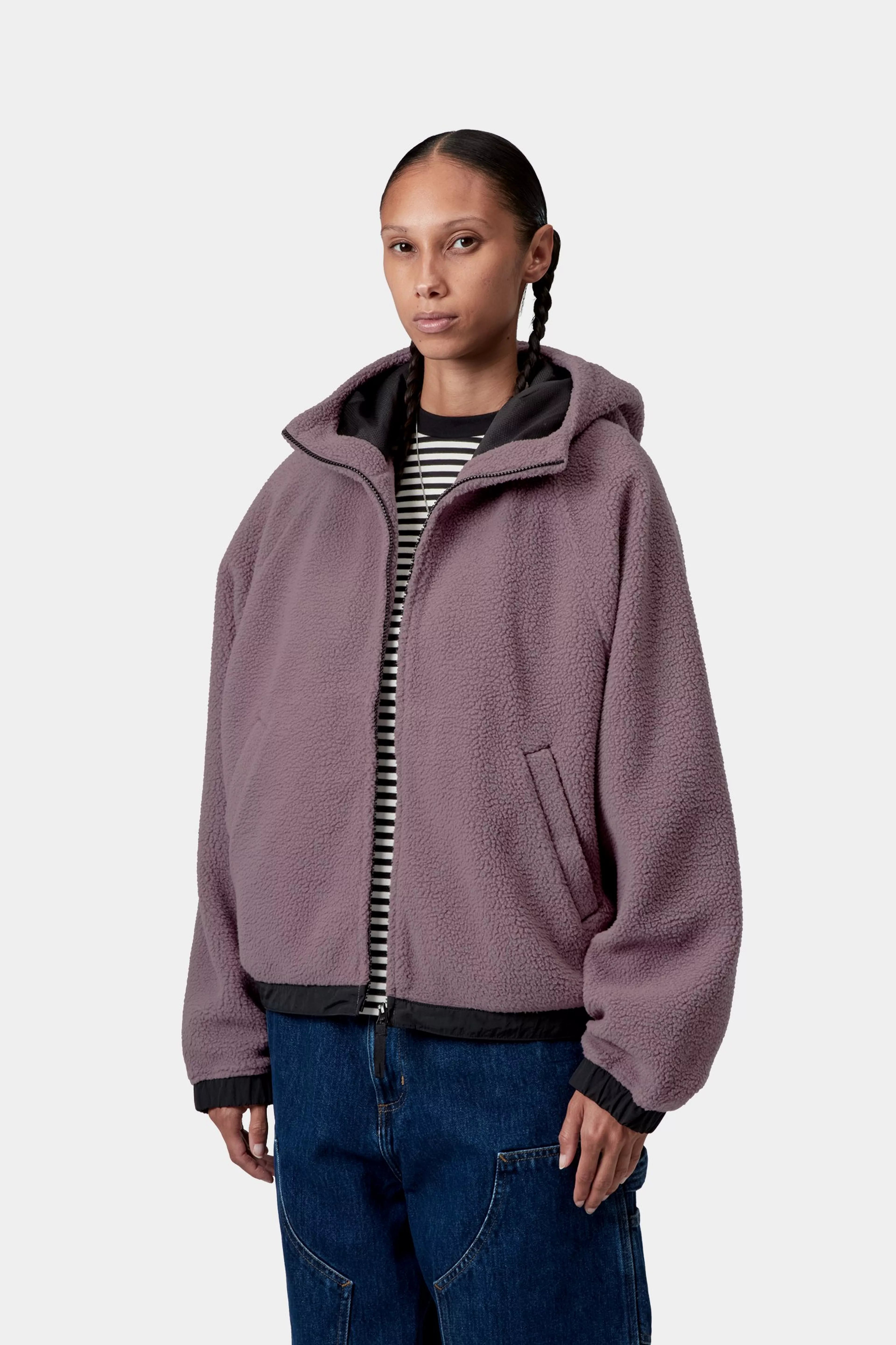 W' HOODED HELIX FLEECE JACKET - Phlox / Porphyry