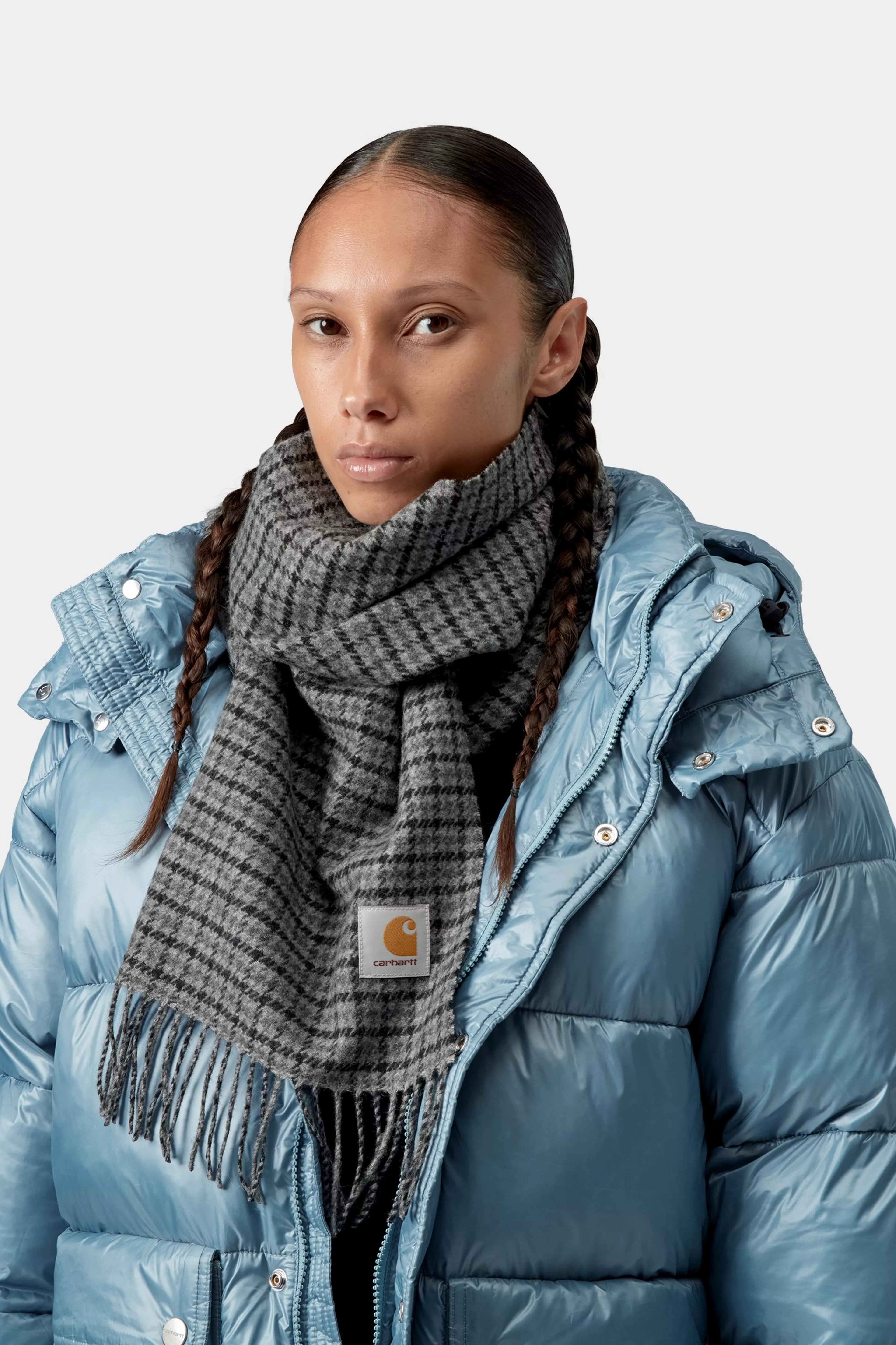 LOWIS SCARF  - Lowis Houndstooth, Grey Heather