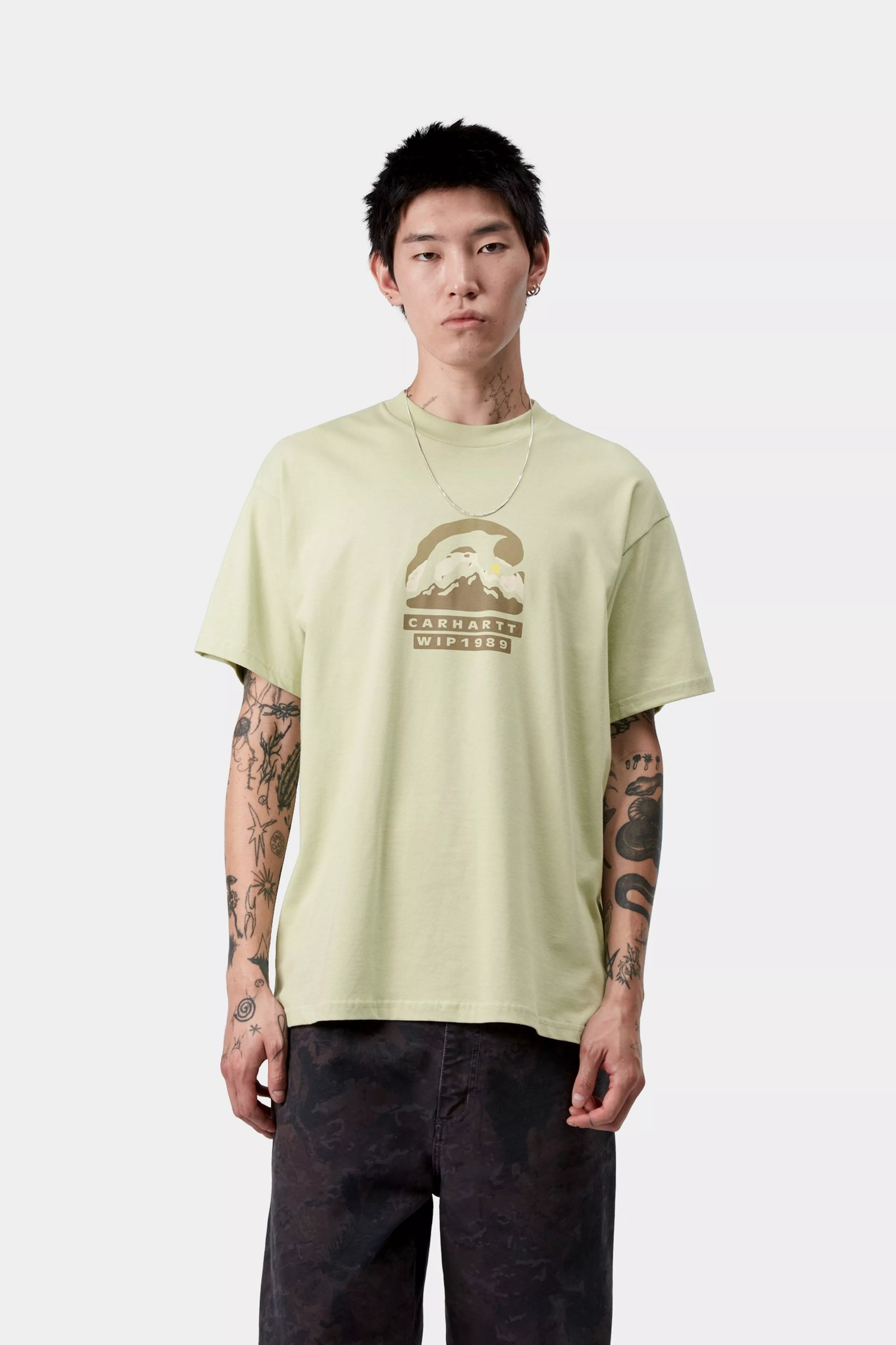S/S RISING HELIX T-SHIRT - Pale Olive 2
