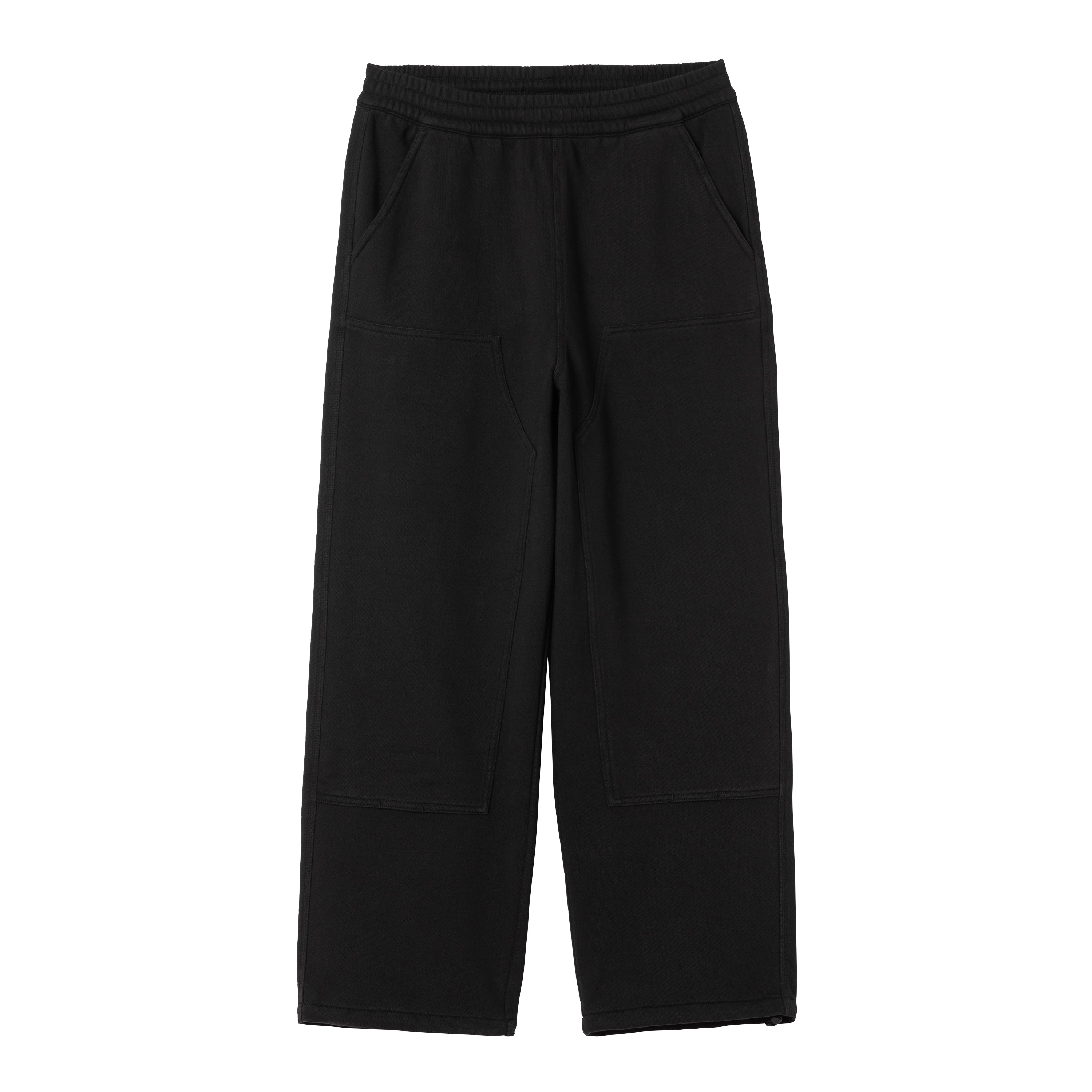 DOUBLE KNEE SWEATPANT  - Black (stone washed)
