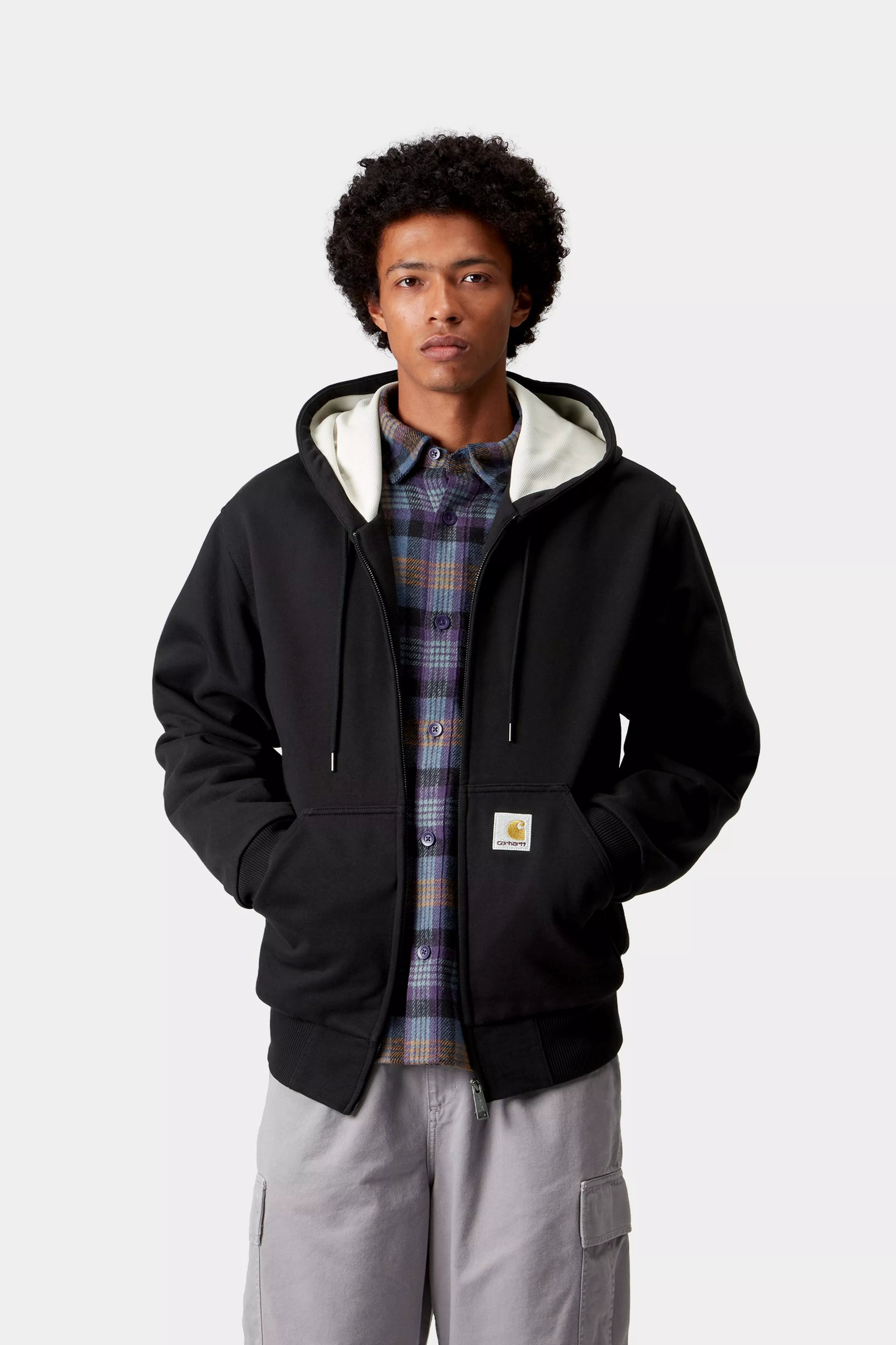 ACTIVE SWEAT JACKET  - Black (stone washed)