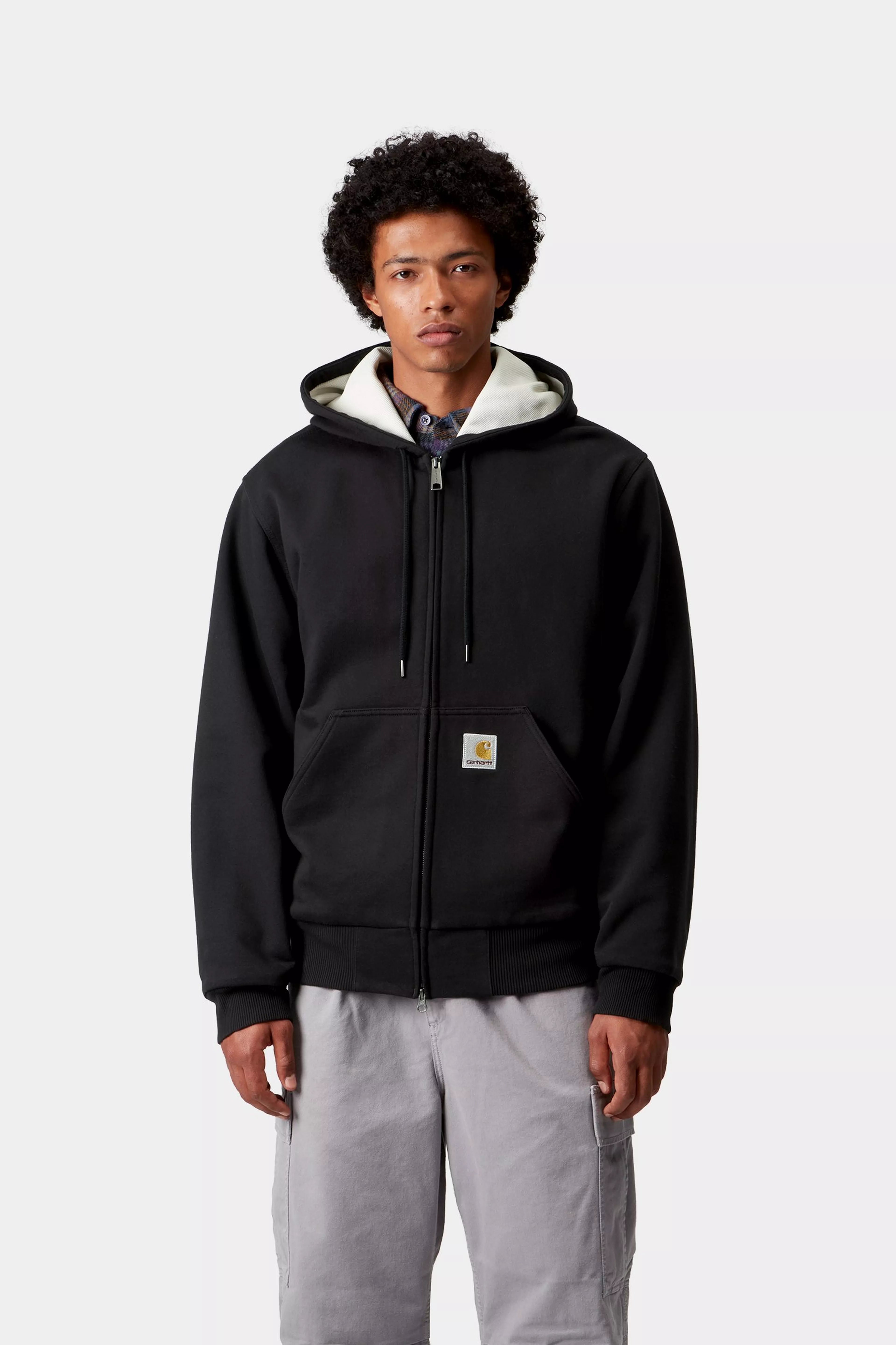 ACTIVE SWEAT JACKET  - Black (stone washed)