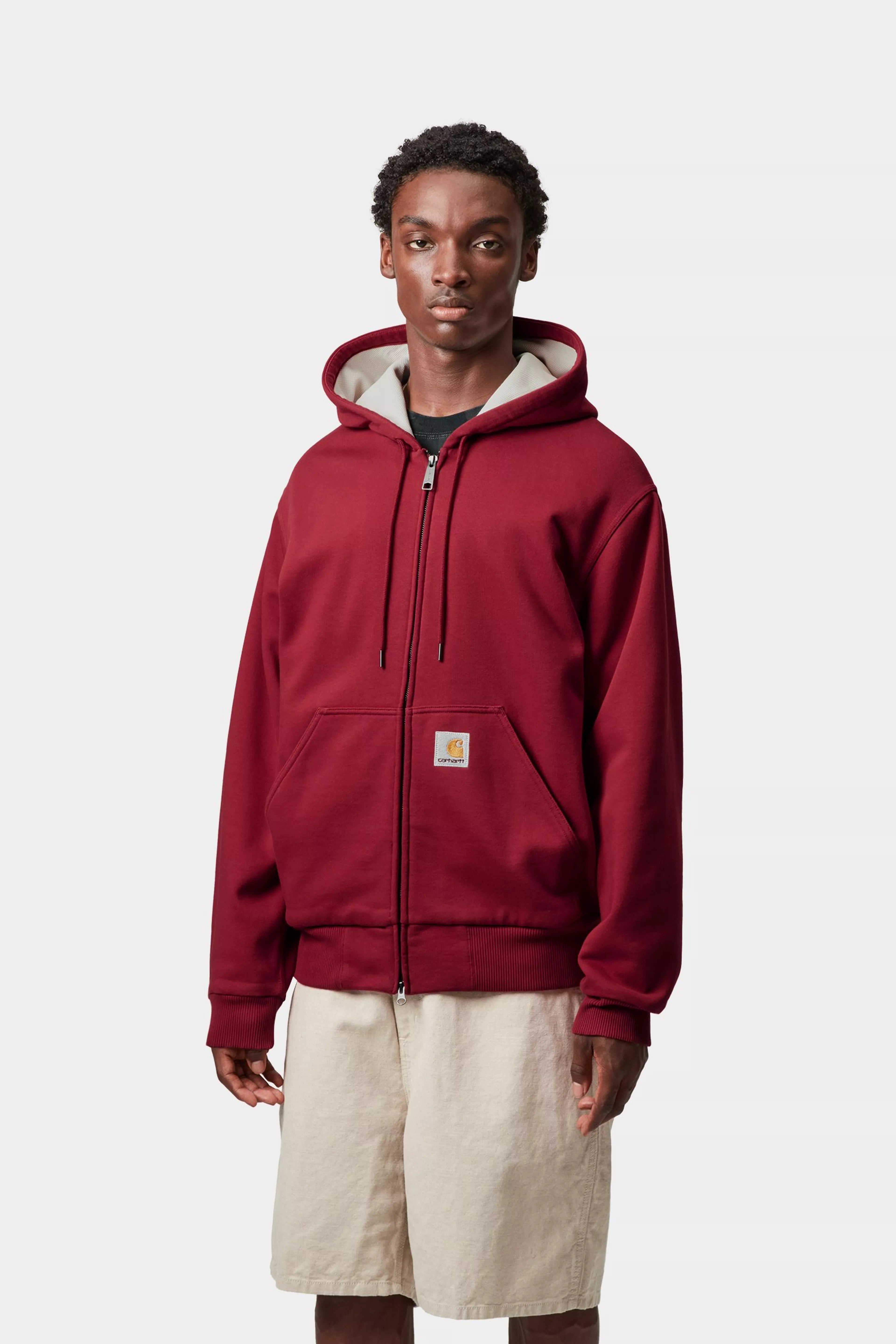ACTIVE SWEAT JACKET  - Scarlet (stone washed)
