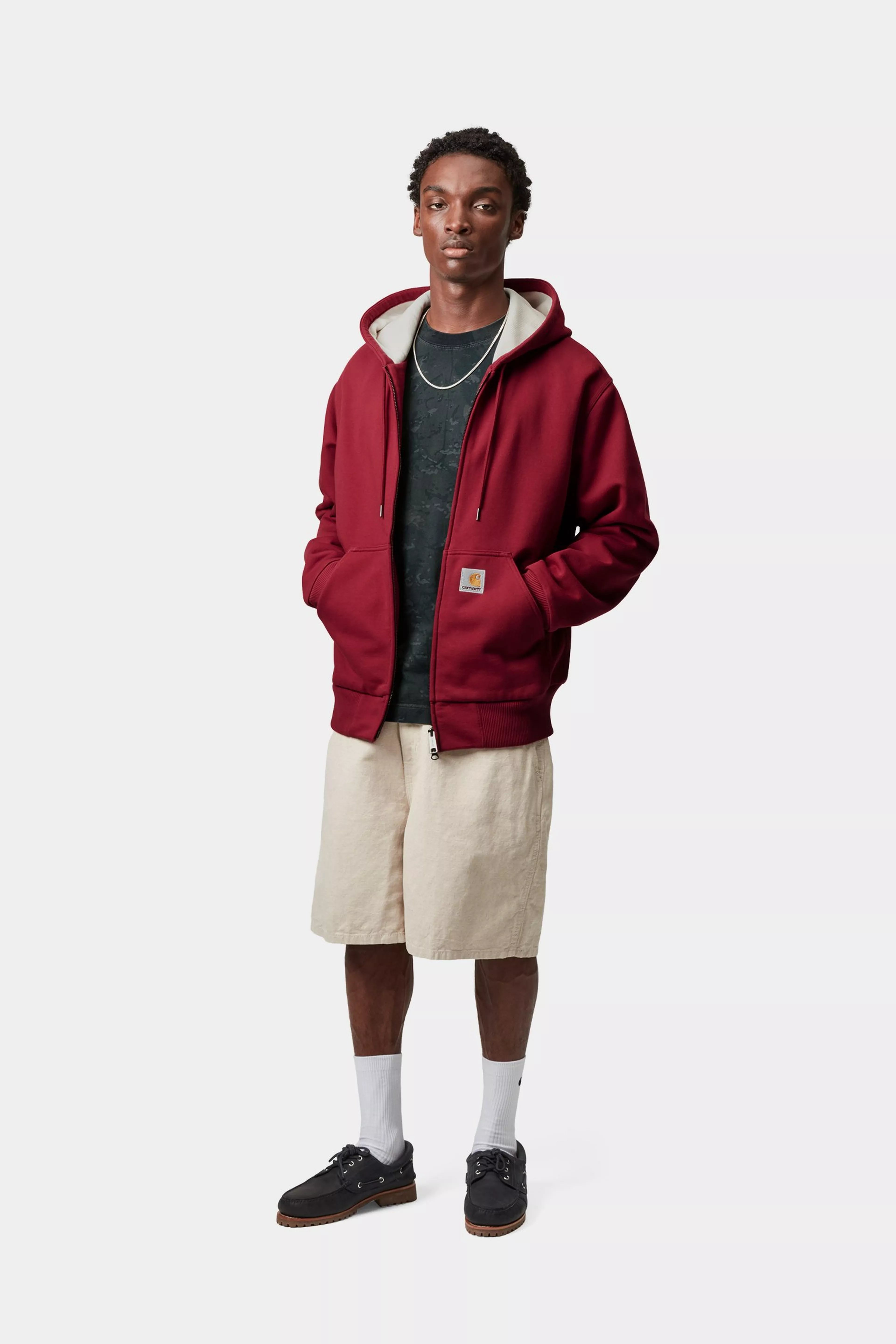 ACTIVE SWEAT JACKET  - Scarlet (stone washed)