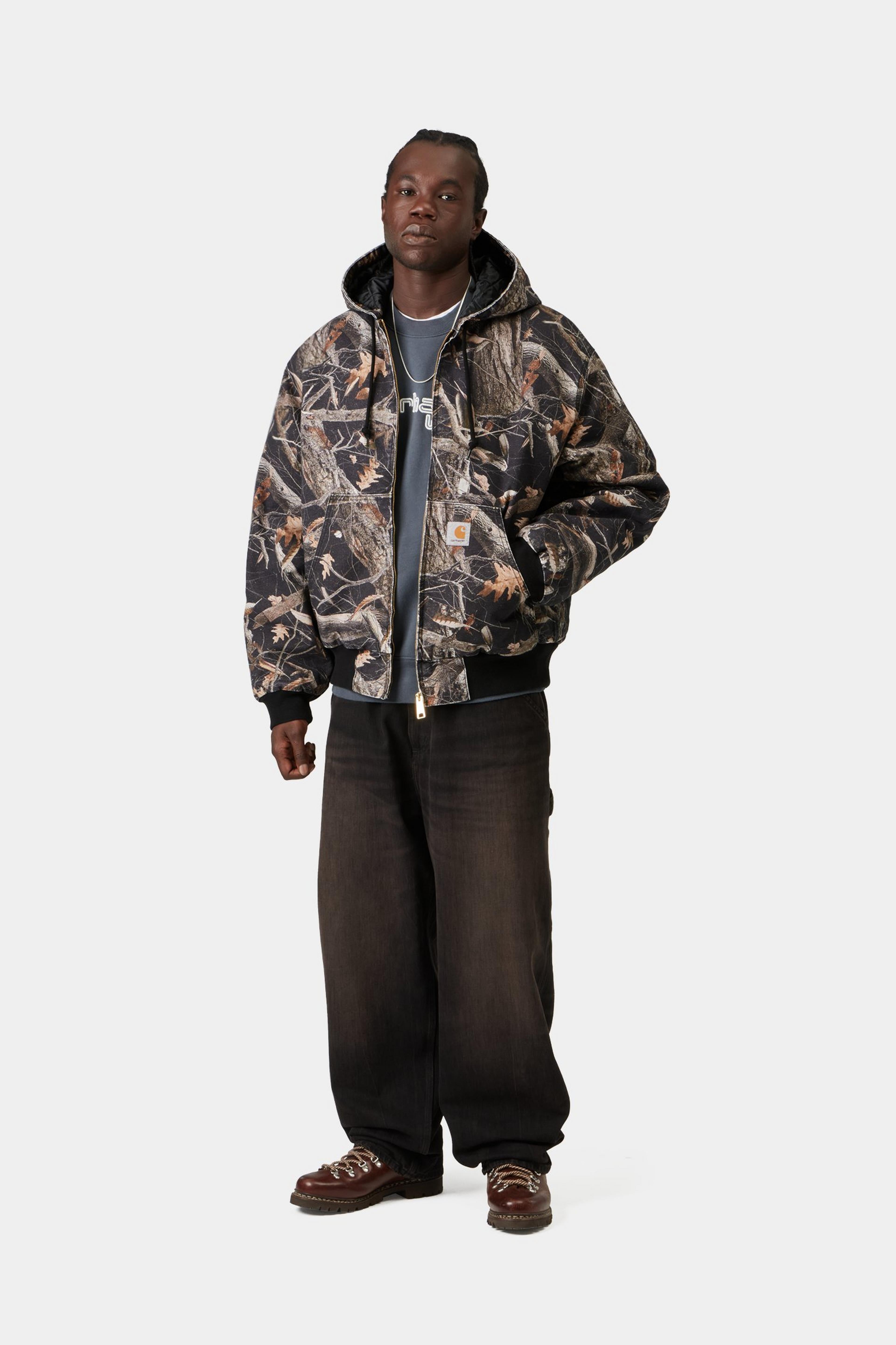 OG Active Jacket - Camo Feather Tree, Black heavy stone wash 5