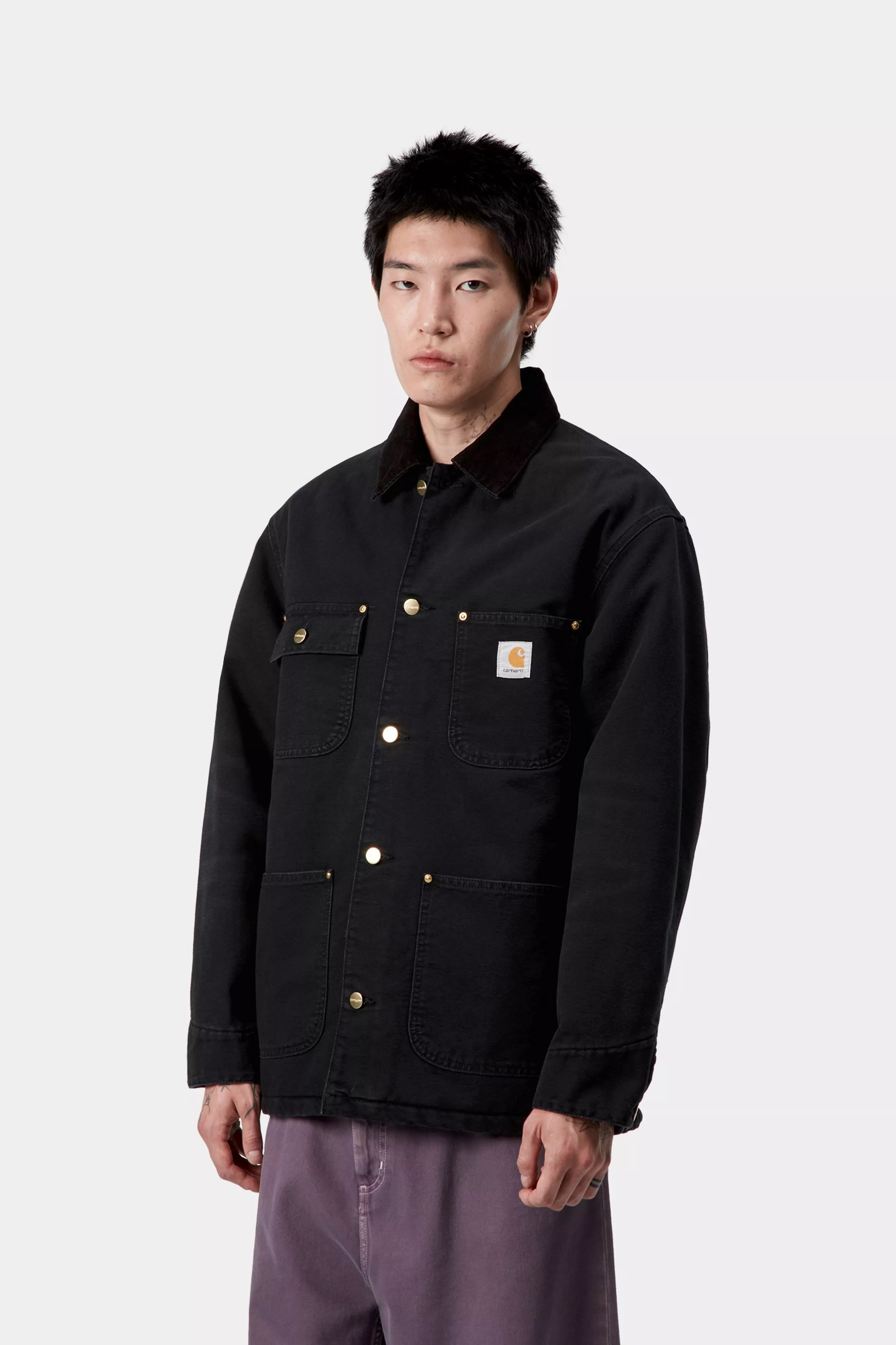 OG CHORE COAT  - Black / Black (stone canvas) 4