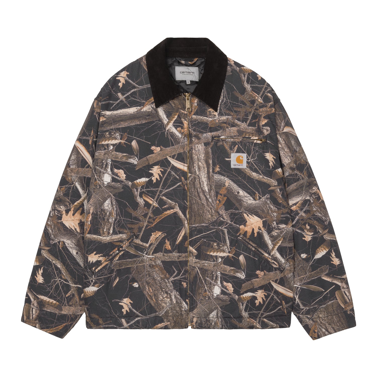 OG Detroit Jacket - Camo Feather Tree, Black / Black heavy stone wash 1