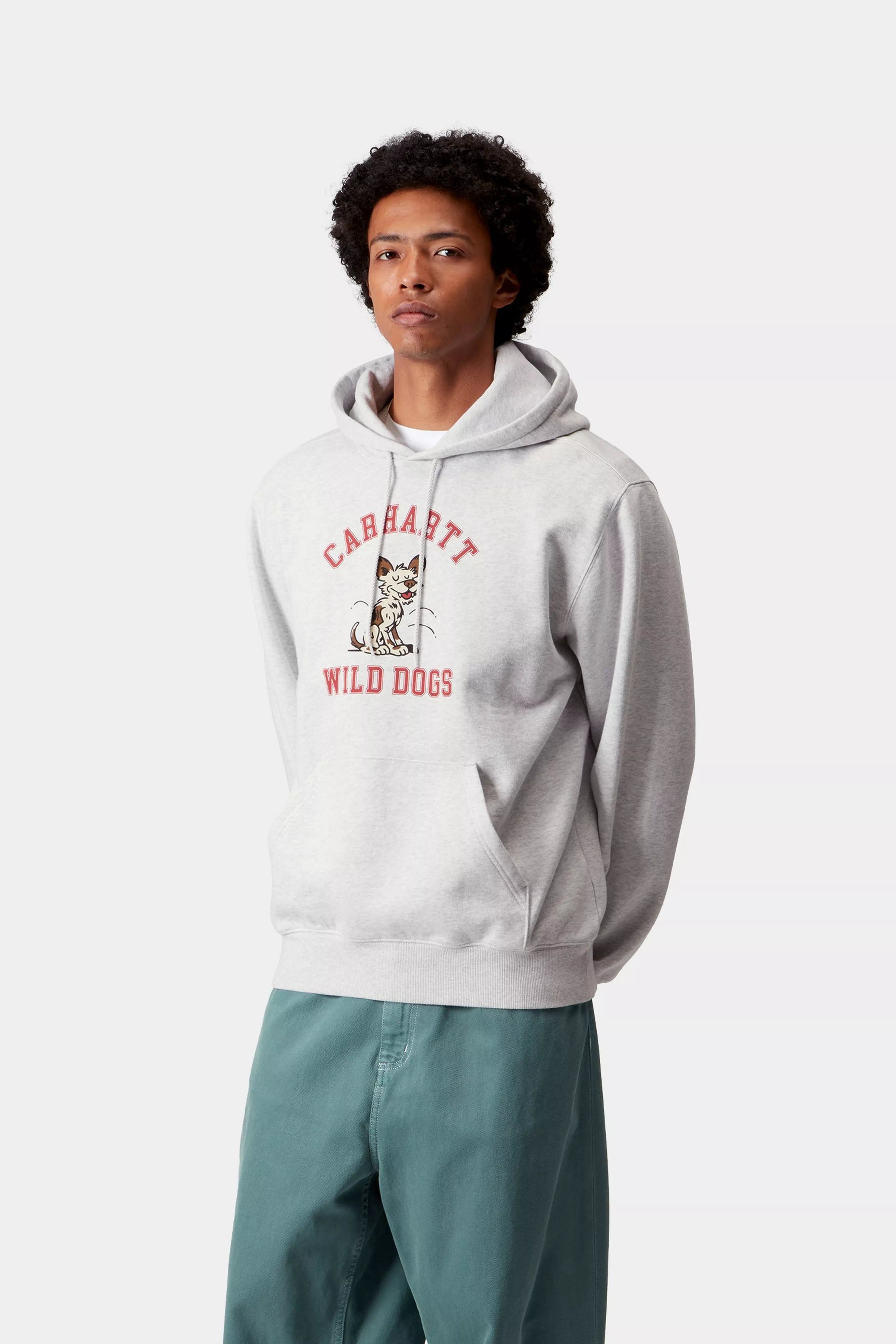 HOODED WILD DOG SWEAT - Ash Heather 2
