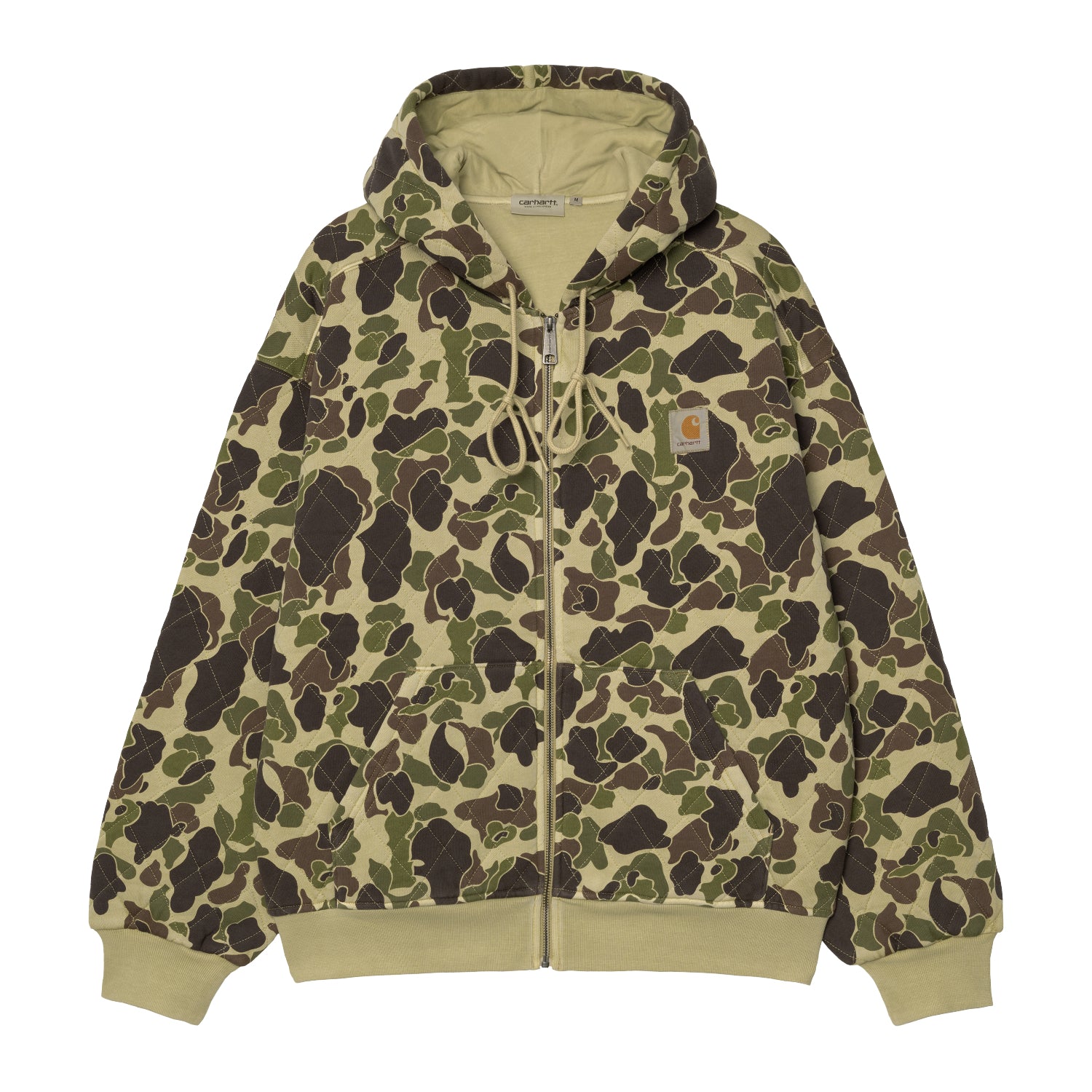 HOODED VISTA QUILTED SWEAT JACKET - Camo Duck, Green (garment dyed)