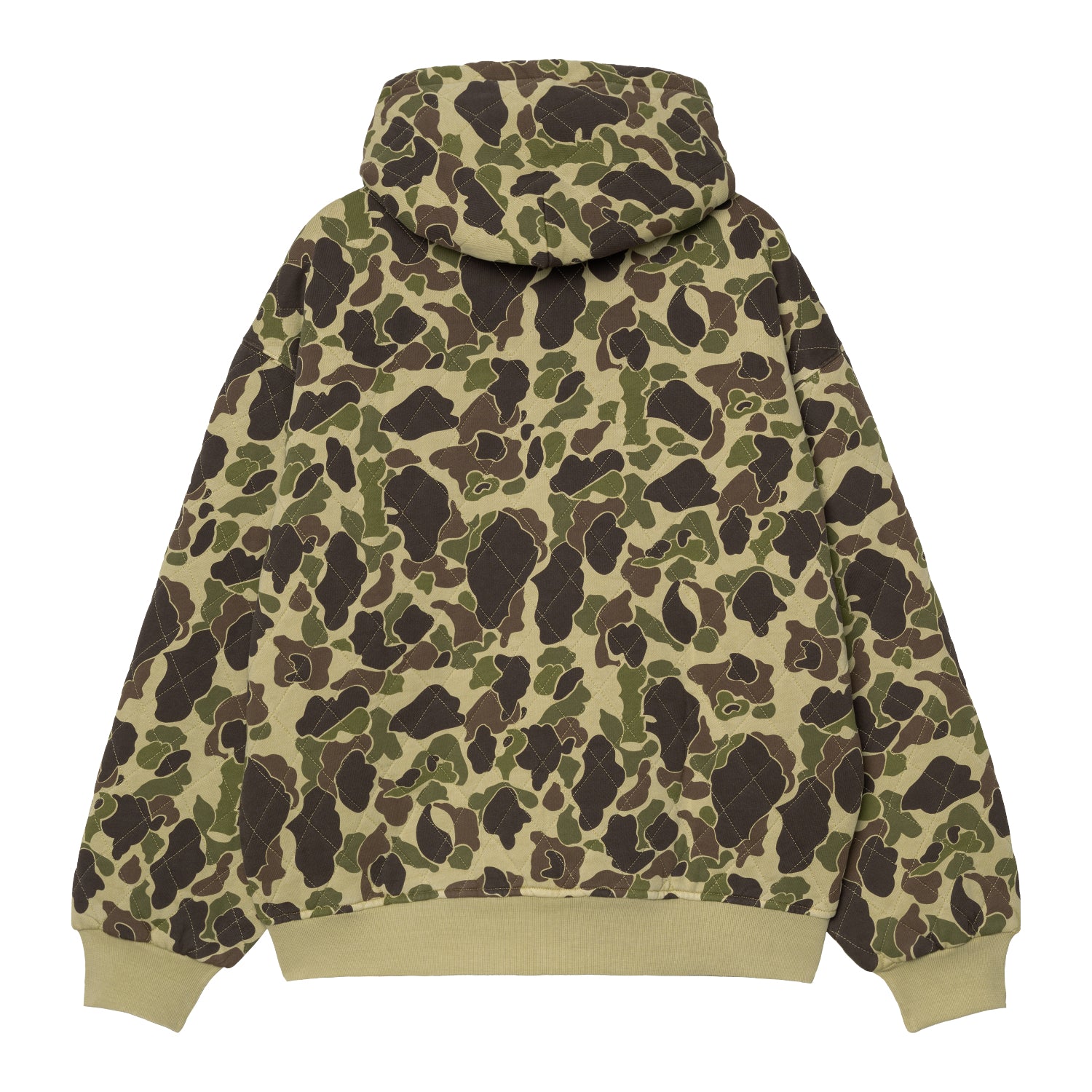 HOODED VISTA QUILTED SWEAT JACKET - Camo Duck, Green (garment dyed)