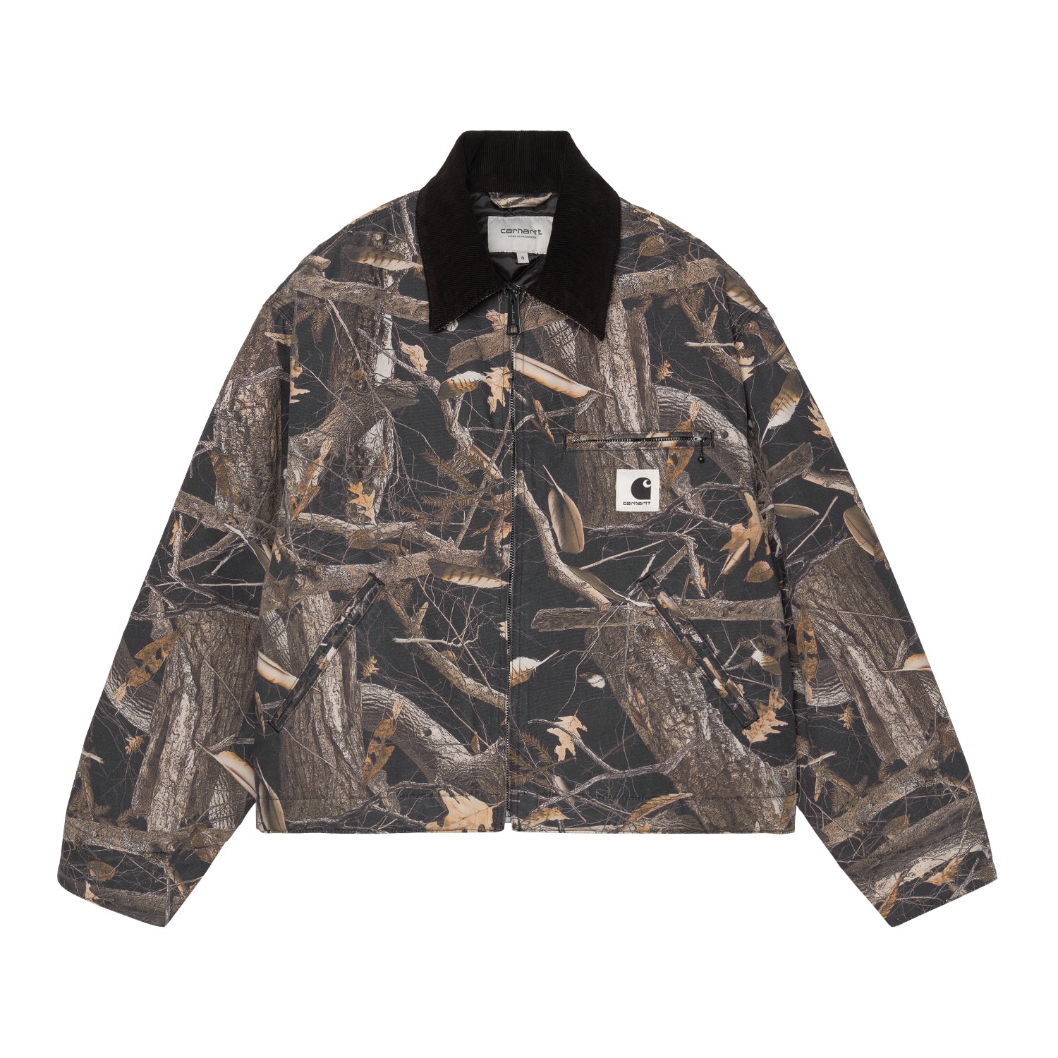 W' OG Detroit Jacket - Camo Feather Tree, Black / Black heavy stone wash 1