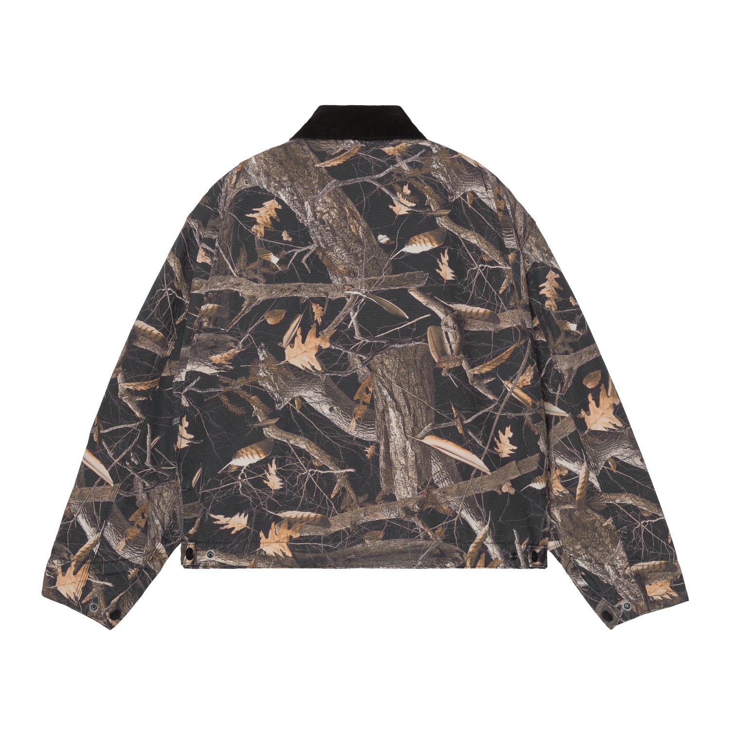W' OG Detroit Jacket - Camo Feather Tree, Black / Black heavy stone wash 6