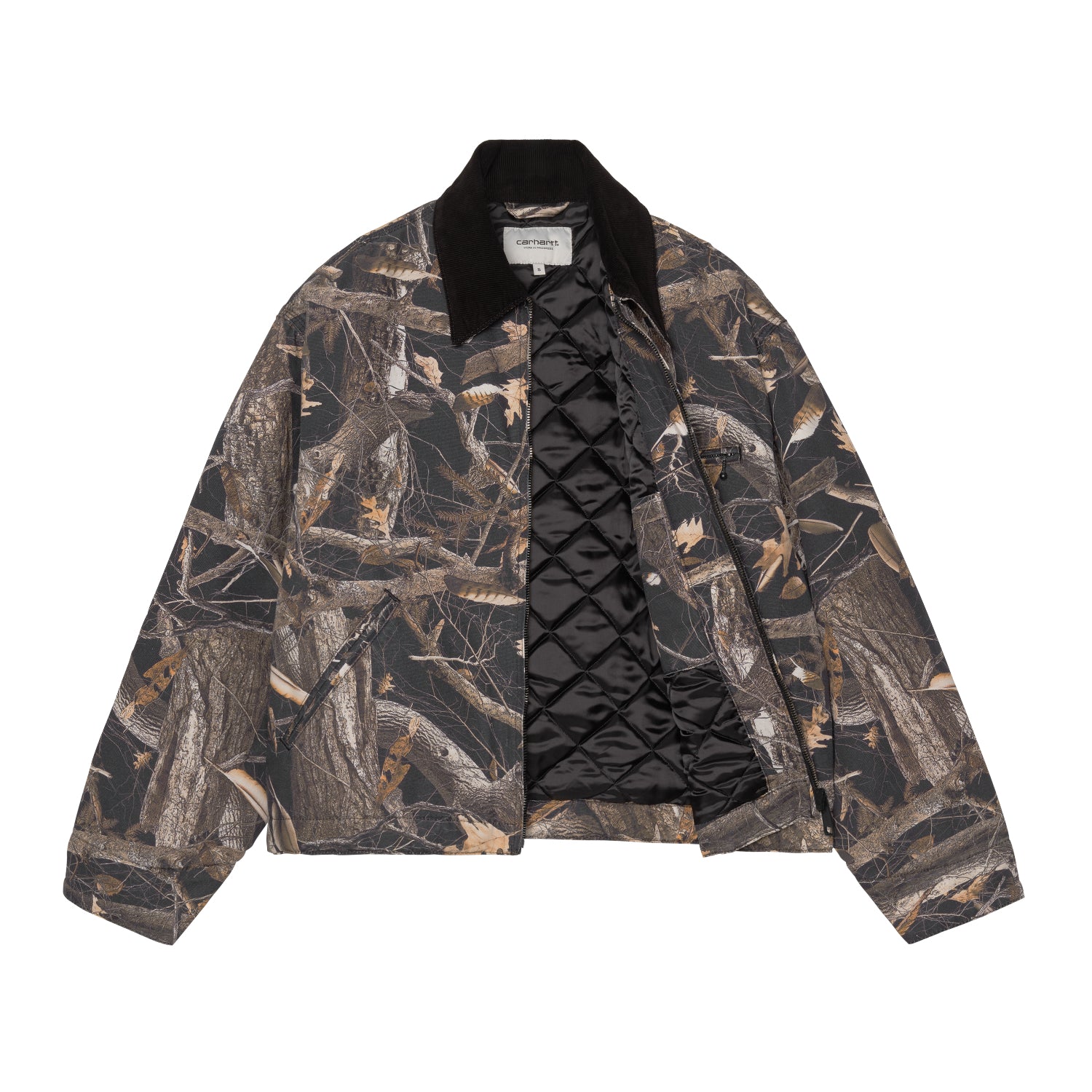 W' OG Detroit Jacket - Camo Feather Tree, Black / Black heavy stone wash 7