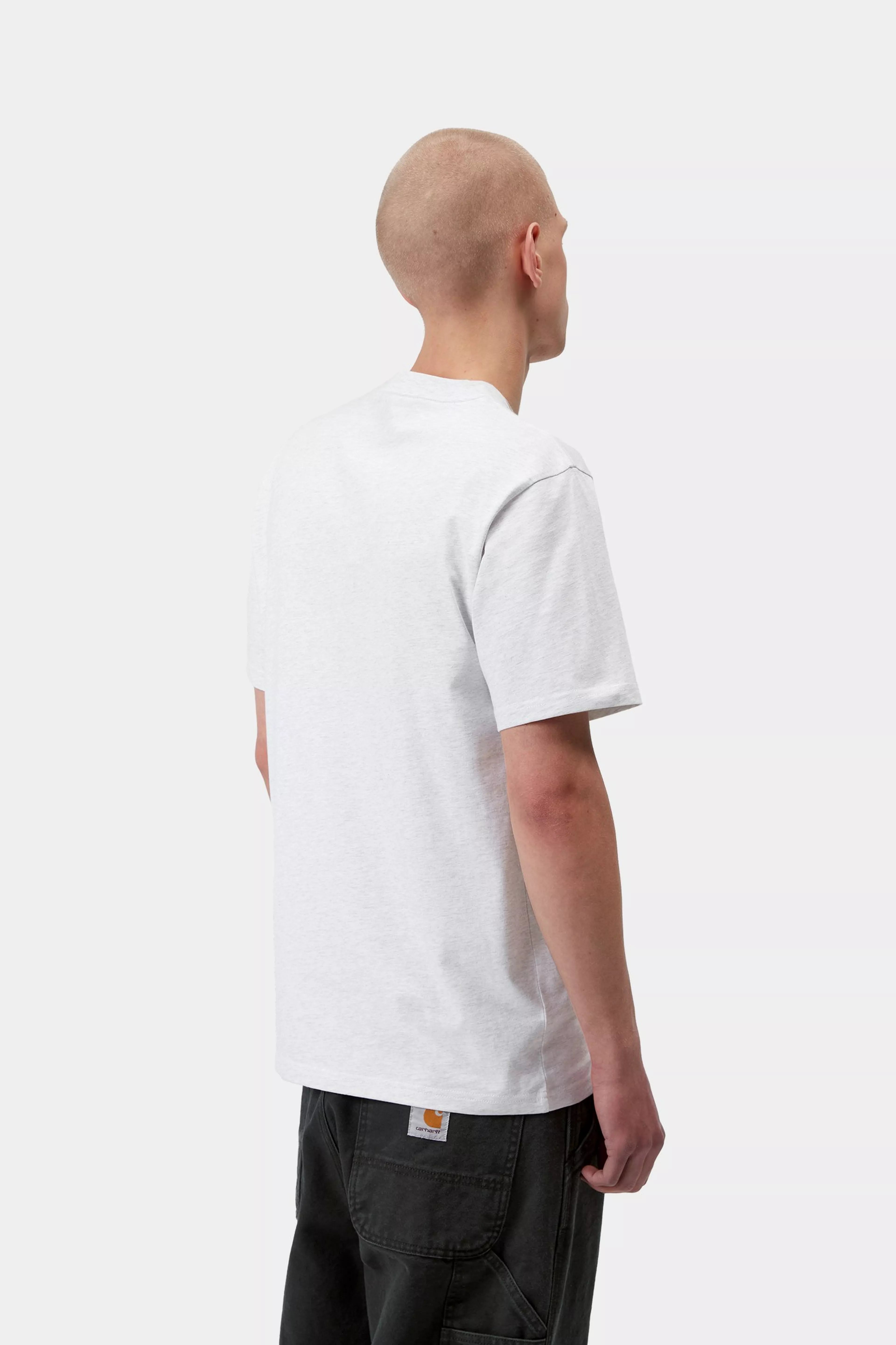 S/S Script T-Shirt - Ash Heather / Cozy Purple 3