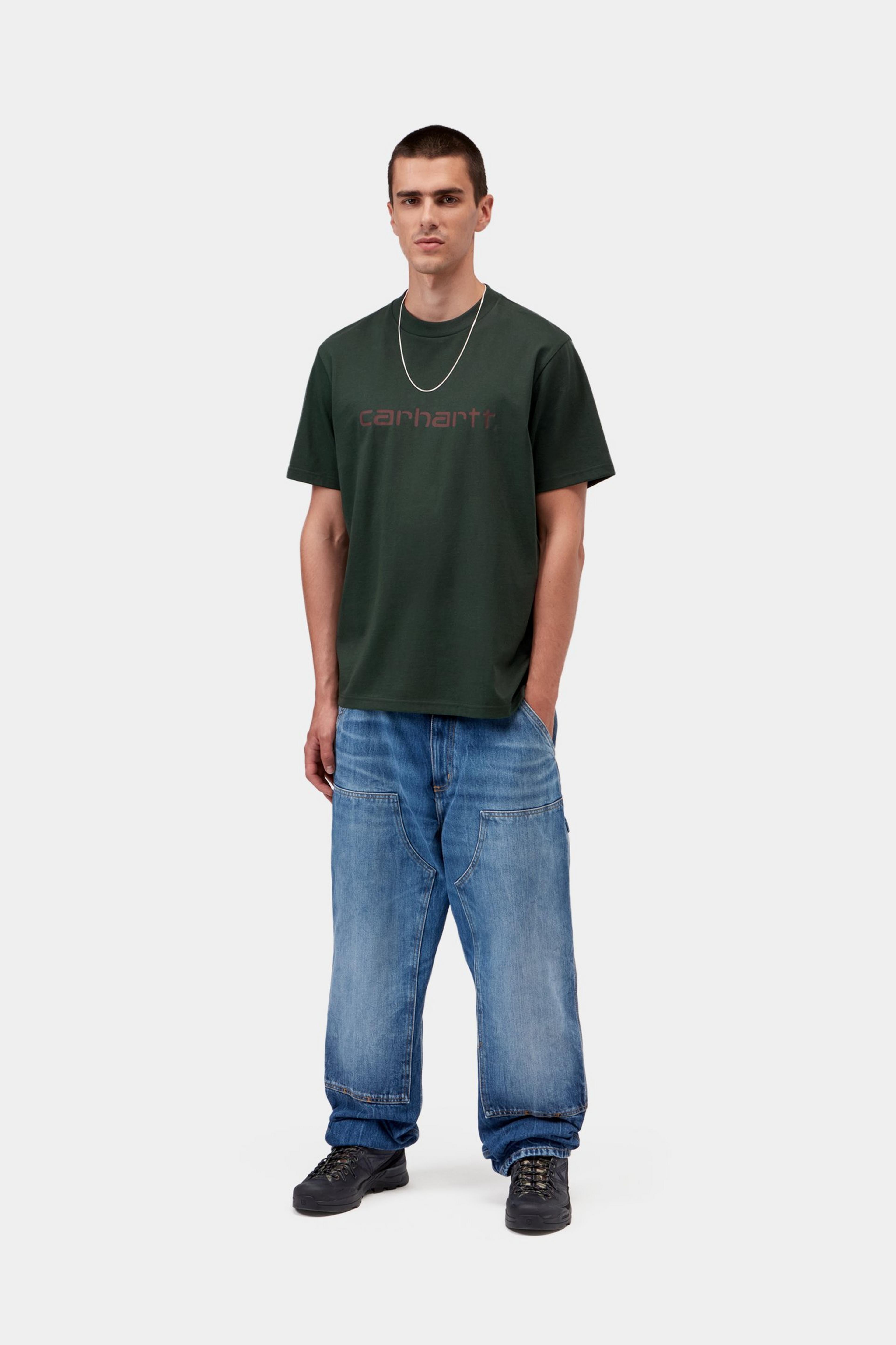S/S Script T-Shirt - Dark Scarab / Palisander
