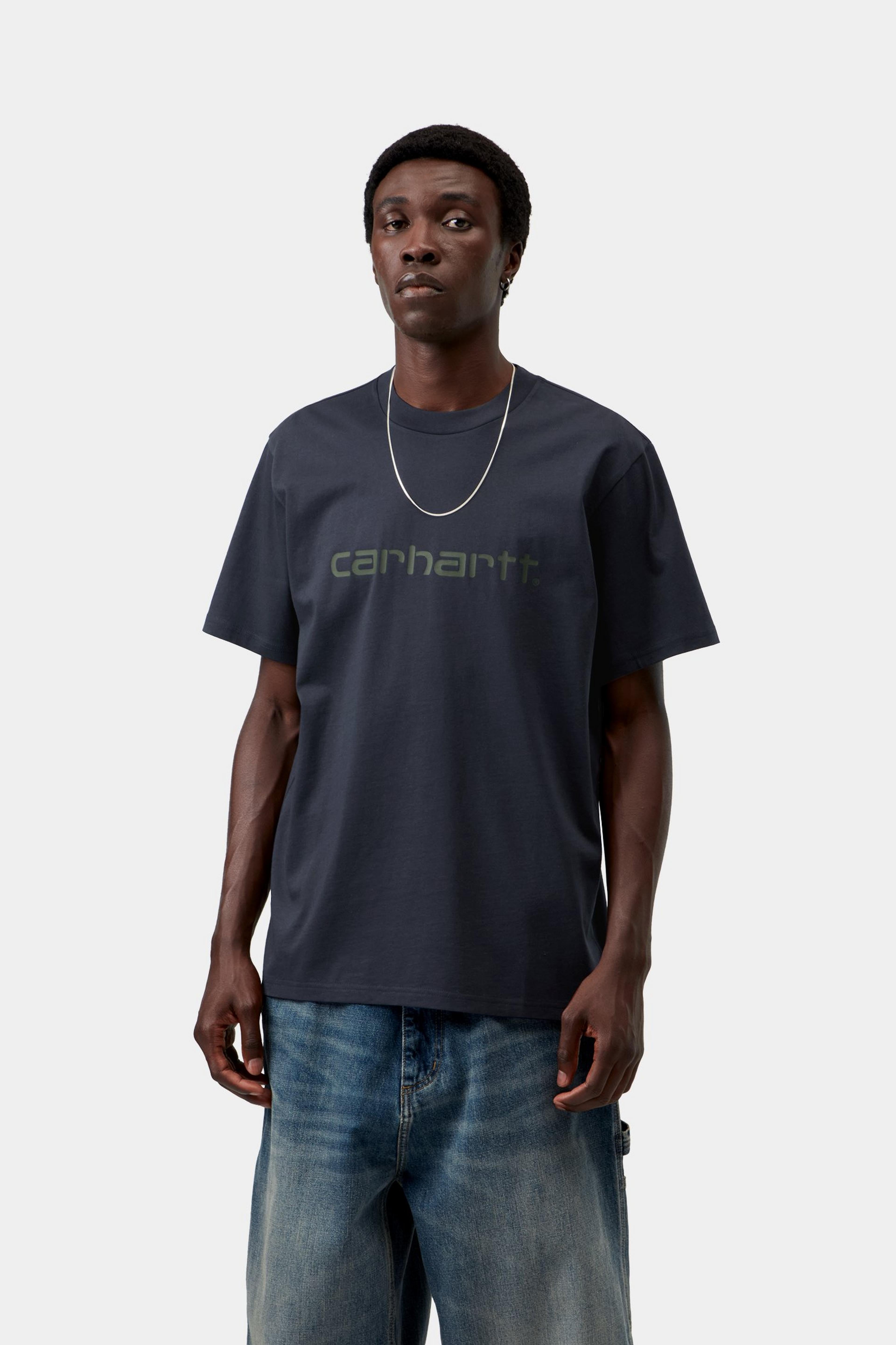 S/S Script T-Shirt - Dark Navy / Dark Scarab