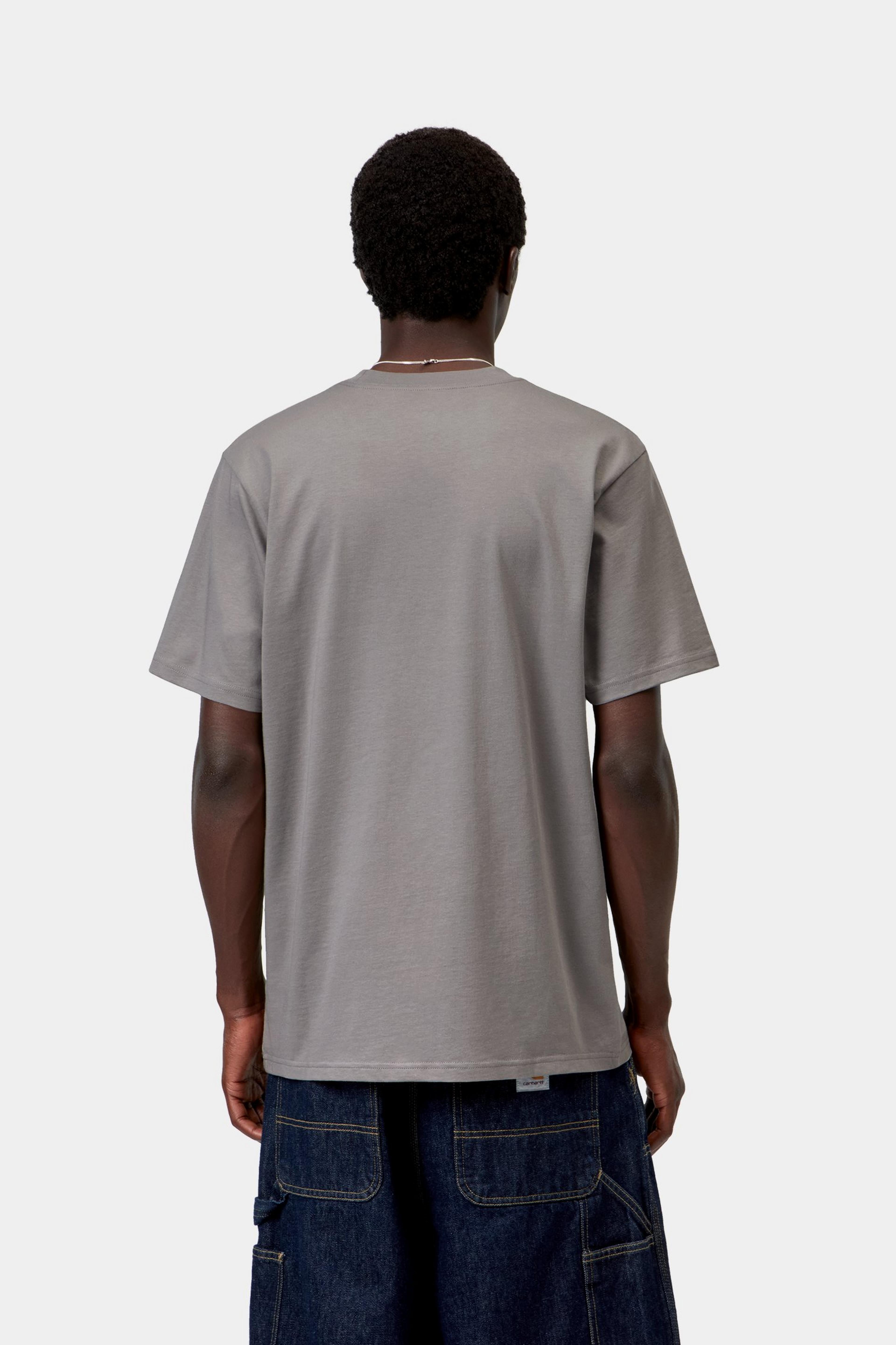 S/S Script T-Shirt - Shady Grey / Dark Navy