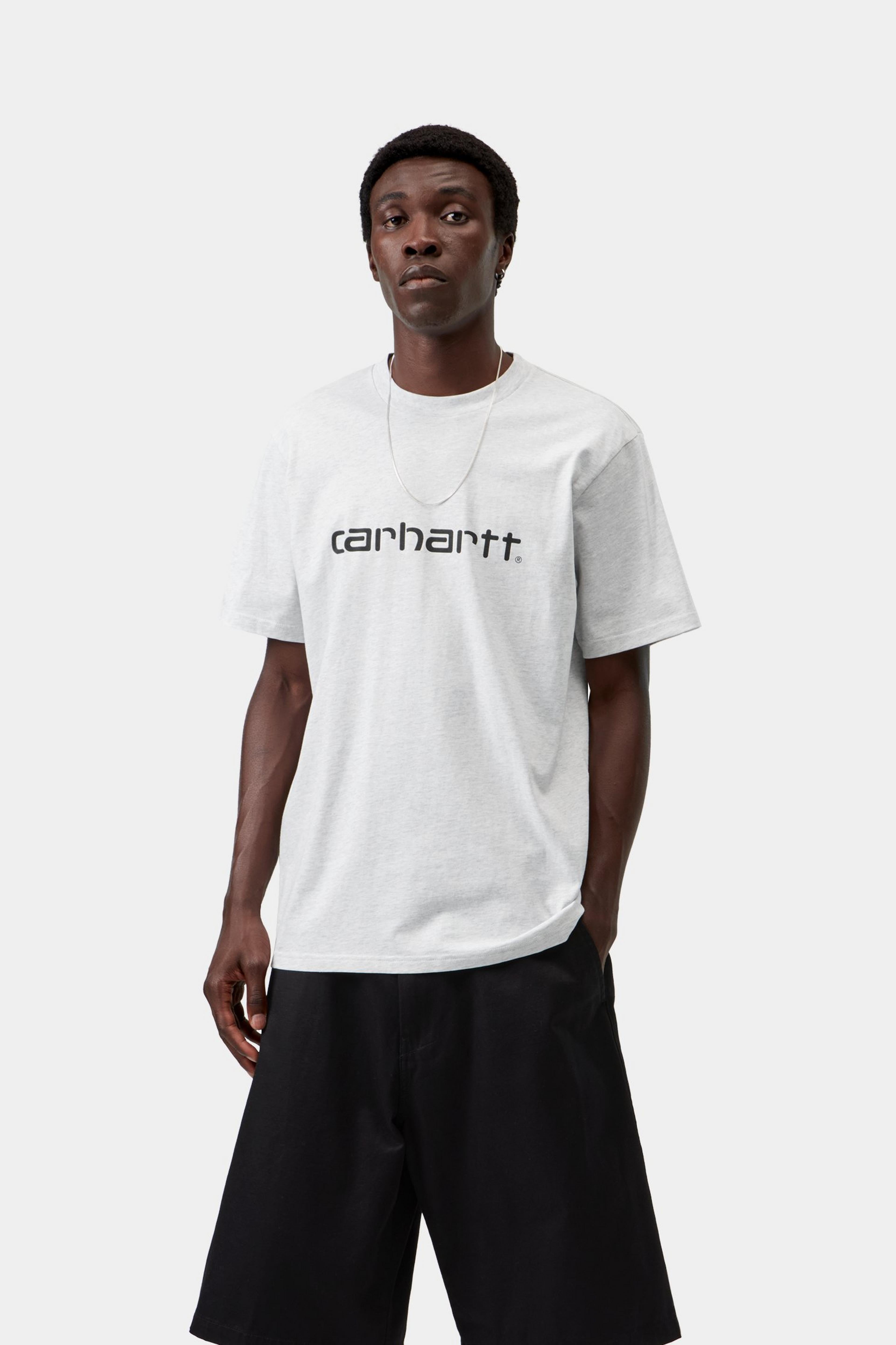 S/S Script T-Shirt - Ash Heather / Graphite