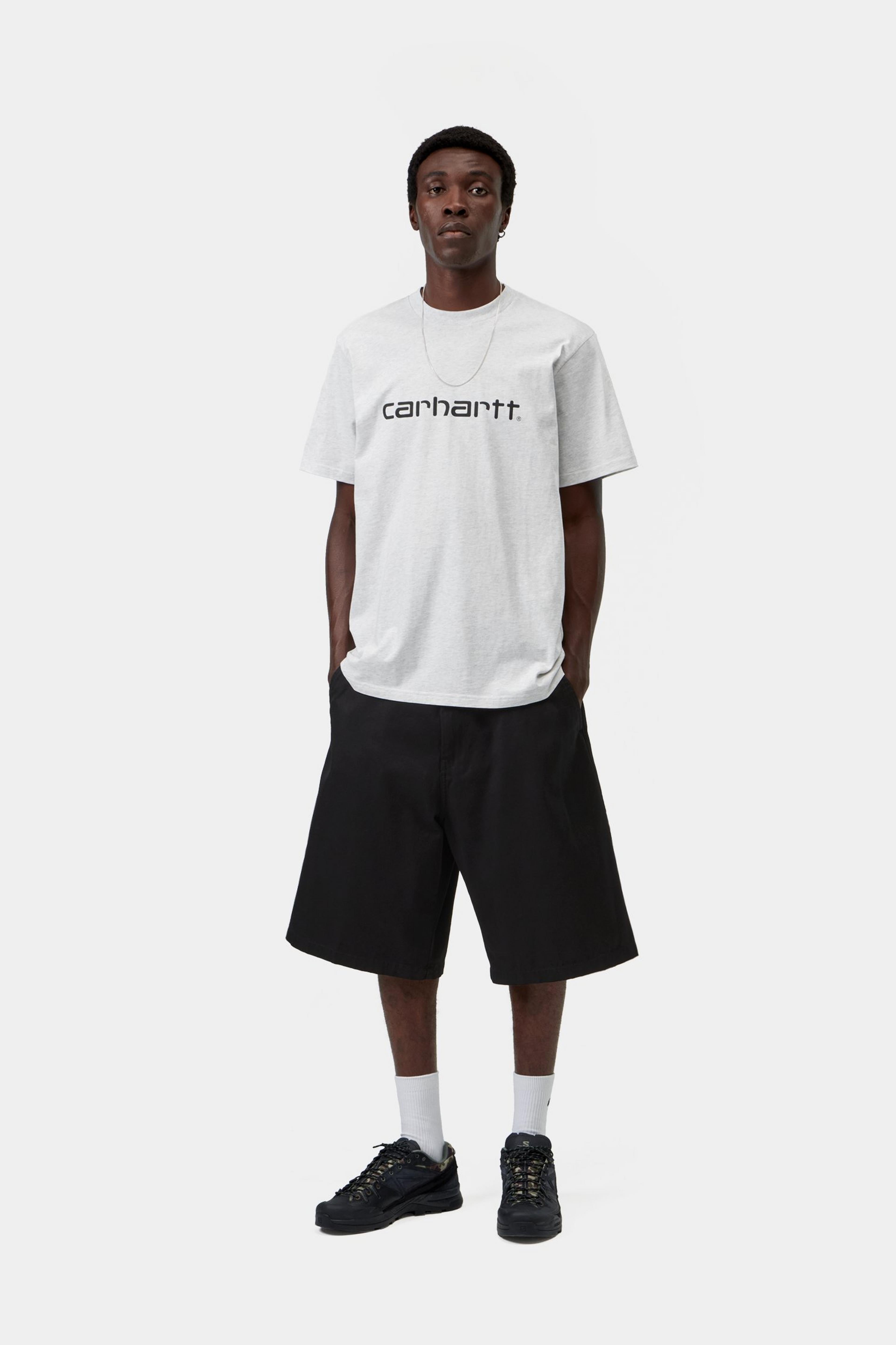 S/S Script T-Shirt - Ash Heather / Graphite