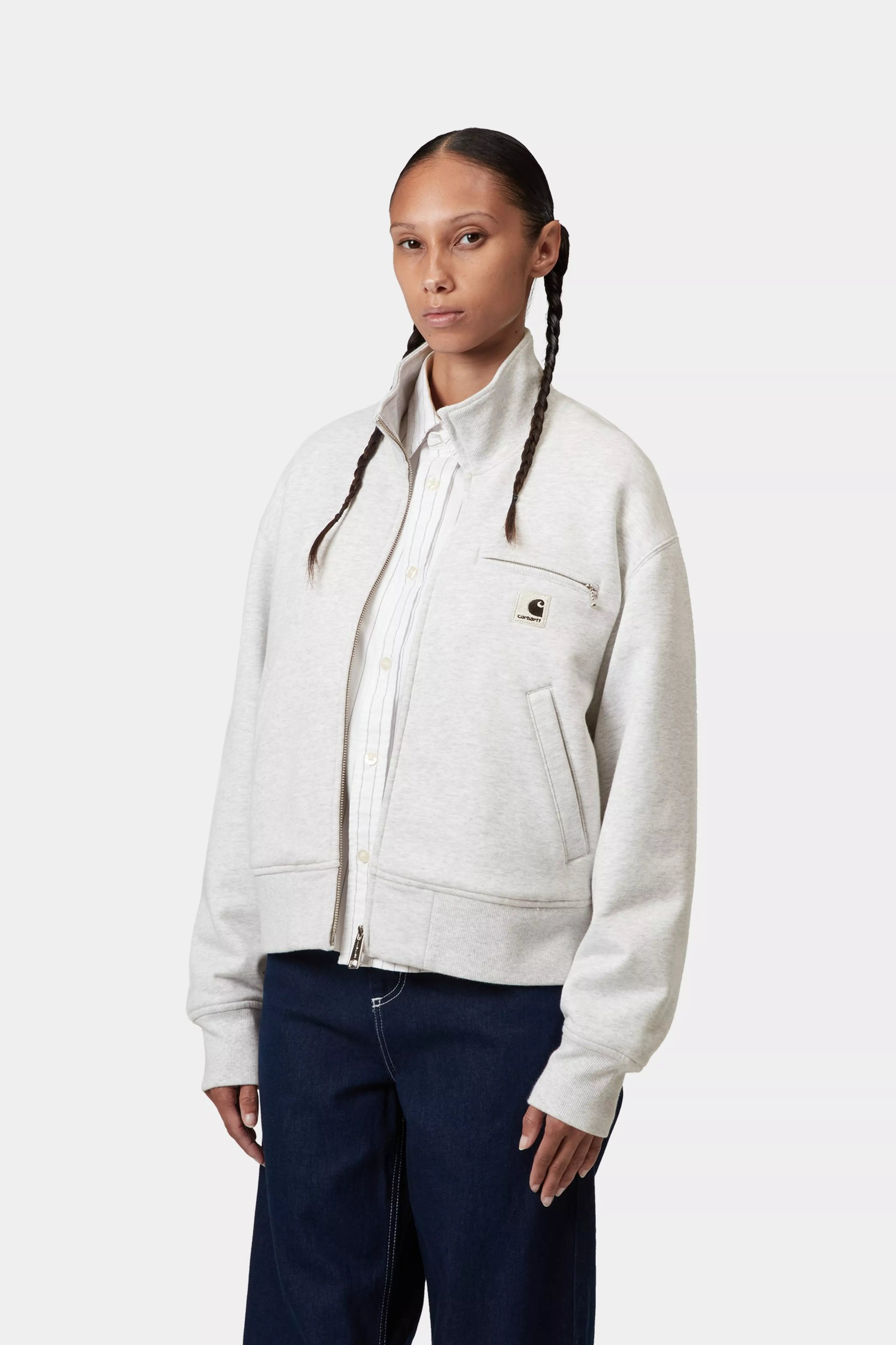 W' DETROIT SWEAT JACKET - Ash Heather (stone washed)