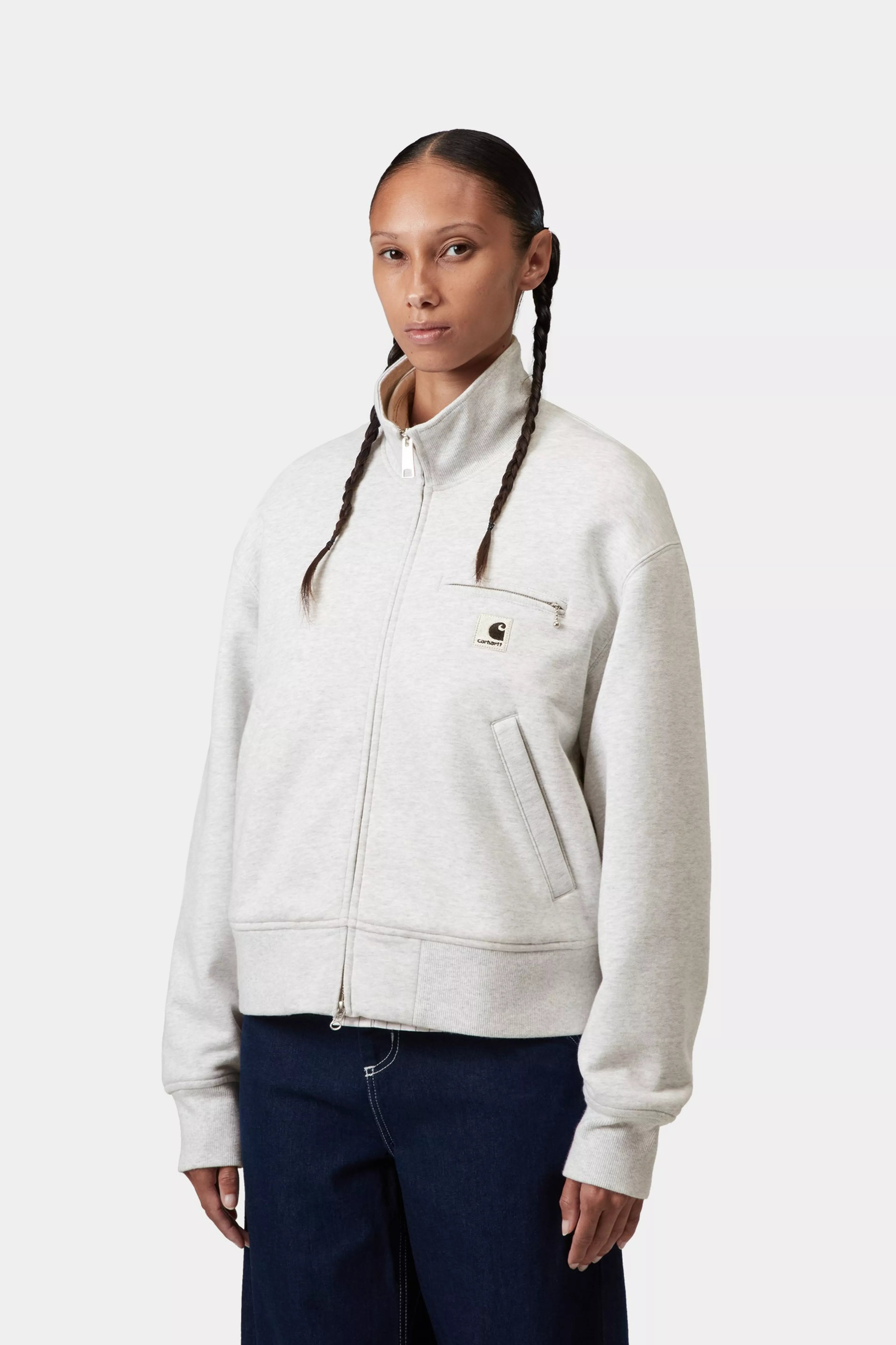 W' DETROIT SWEAT JACKET - Ash Heather (stone washed)