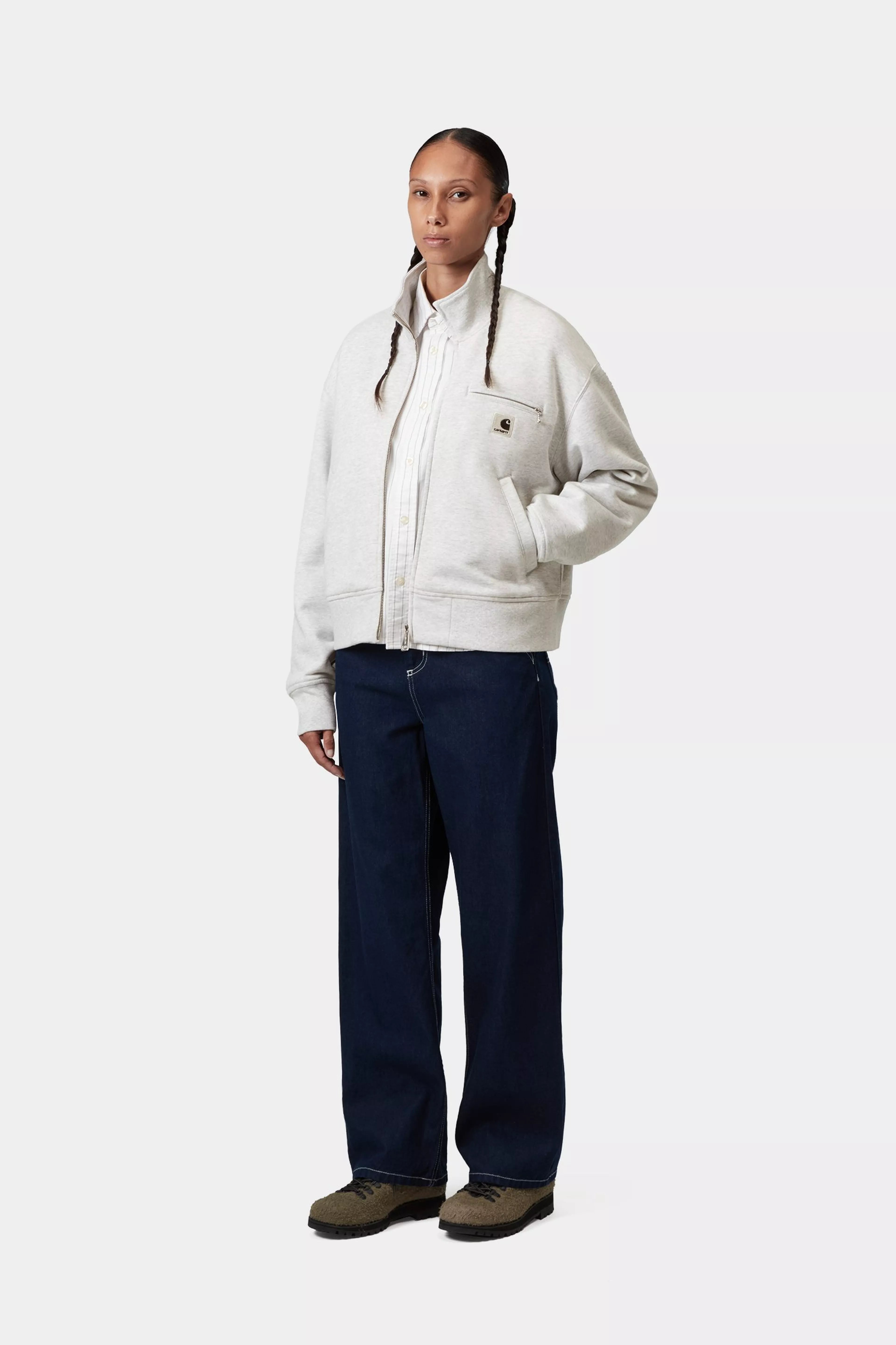 W' DETROIT SWEAT JACKET - Ash Heather (stone washed)